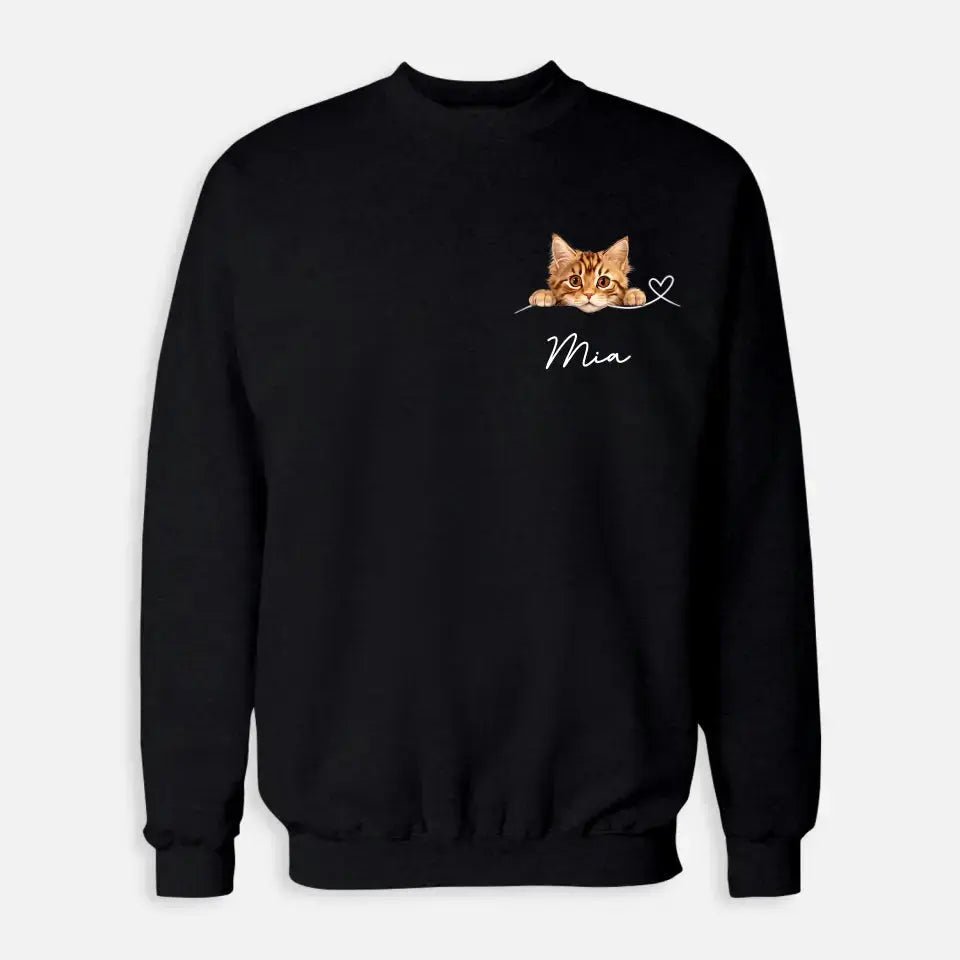 Custom Valentine Sweatshirt - Gift for Cat Mom - Chic Kitty
