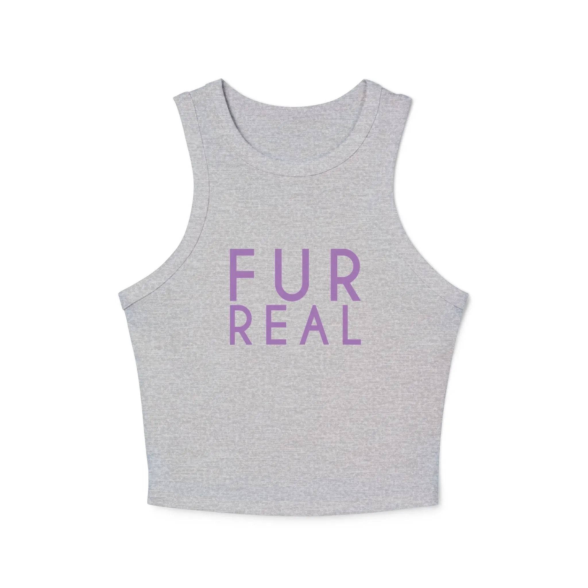 Fur Real Women's Micro Rib Racer Tank Top - Cute Casual Summer Top - Chic Kitty