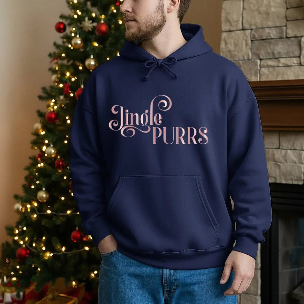 Hoodie — 'Jingle Purrs' Cozy Cat Christmas Pullover - Chic Kitty