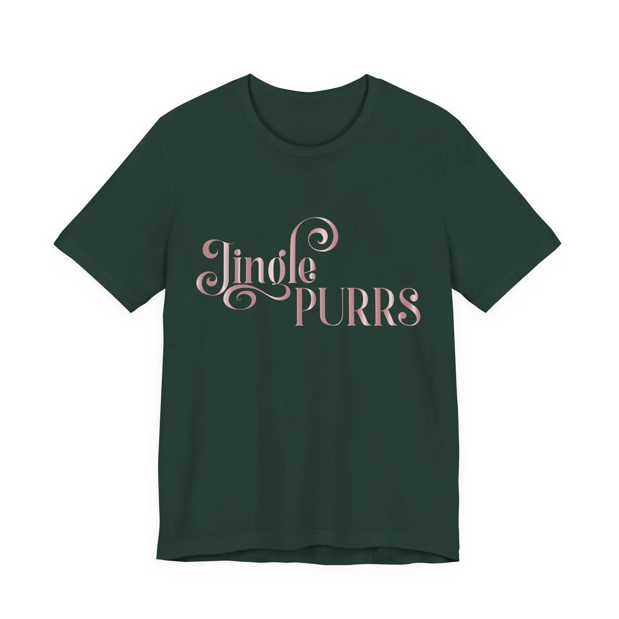 Jingle Purrs Christmas Tee — Festive Cat Holiday Shirt - Chic Kitty