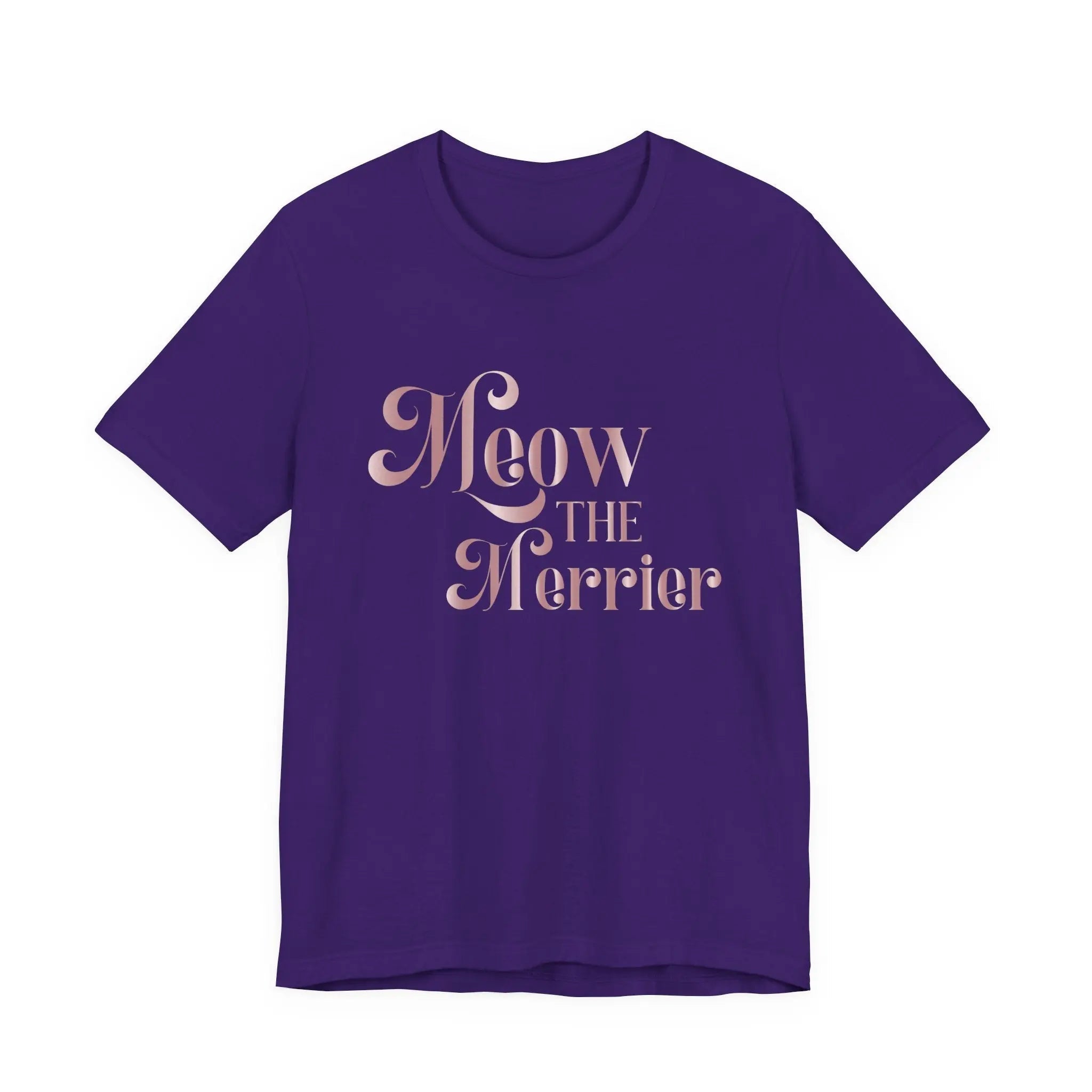 Meow the Merrier Tee - Women's Cute Cat Holiday Graphic T-Shirt - Chic Kitty