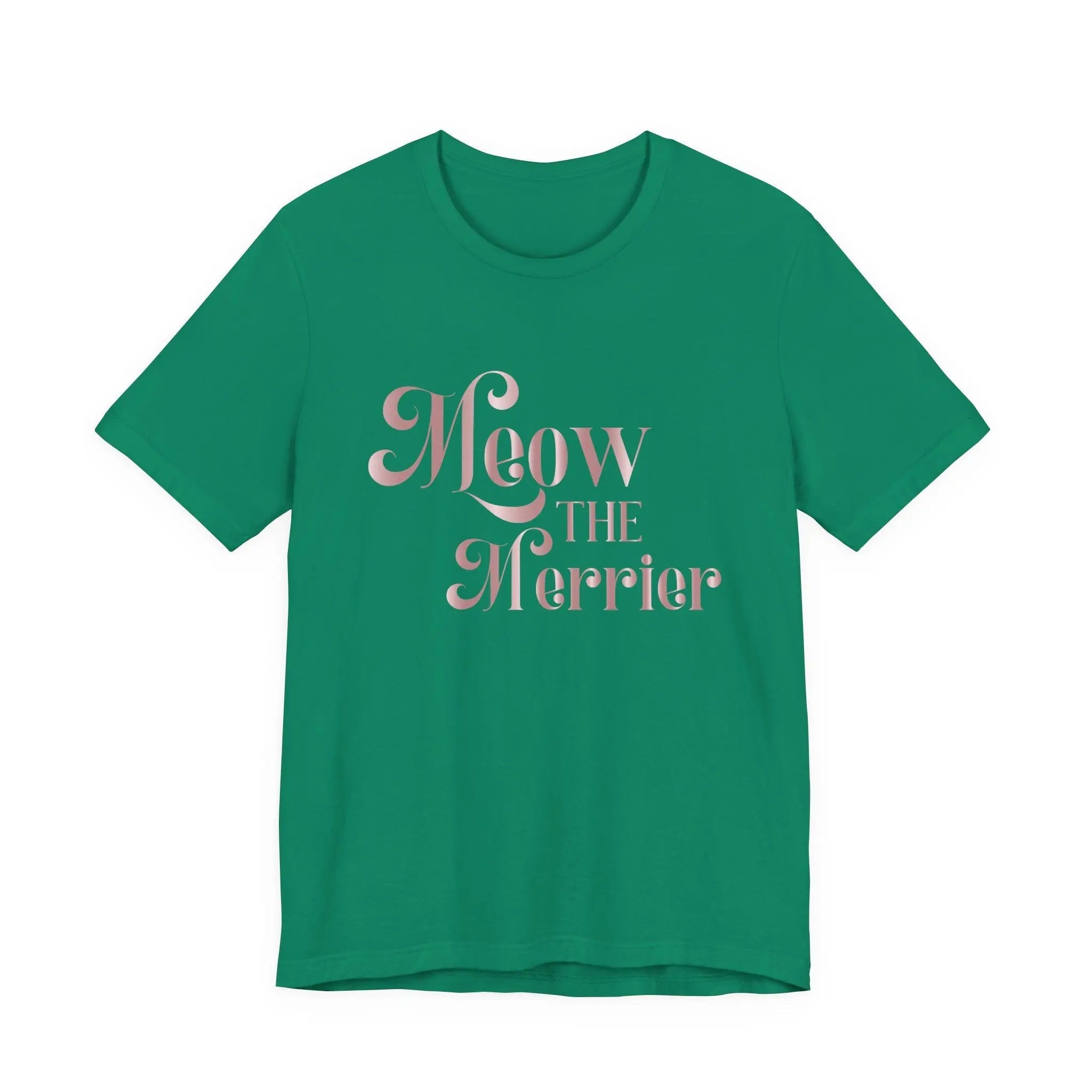 Meow the Merrier Tee - Women's Cute Cat Holiday Graphic T-Shirt - Chic Kitty
