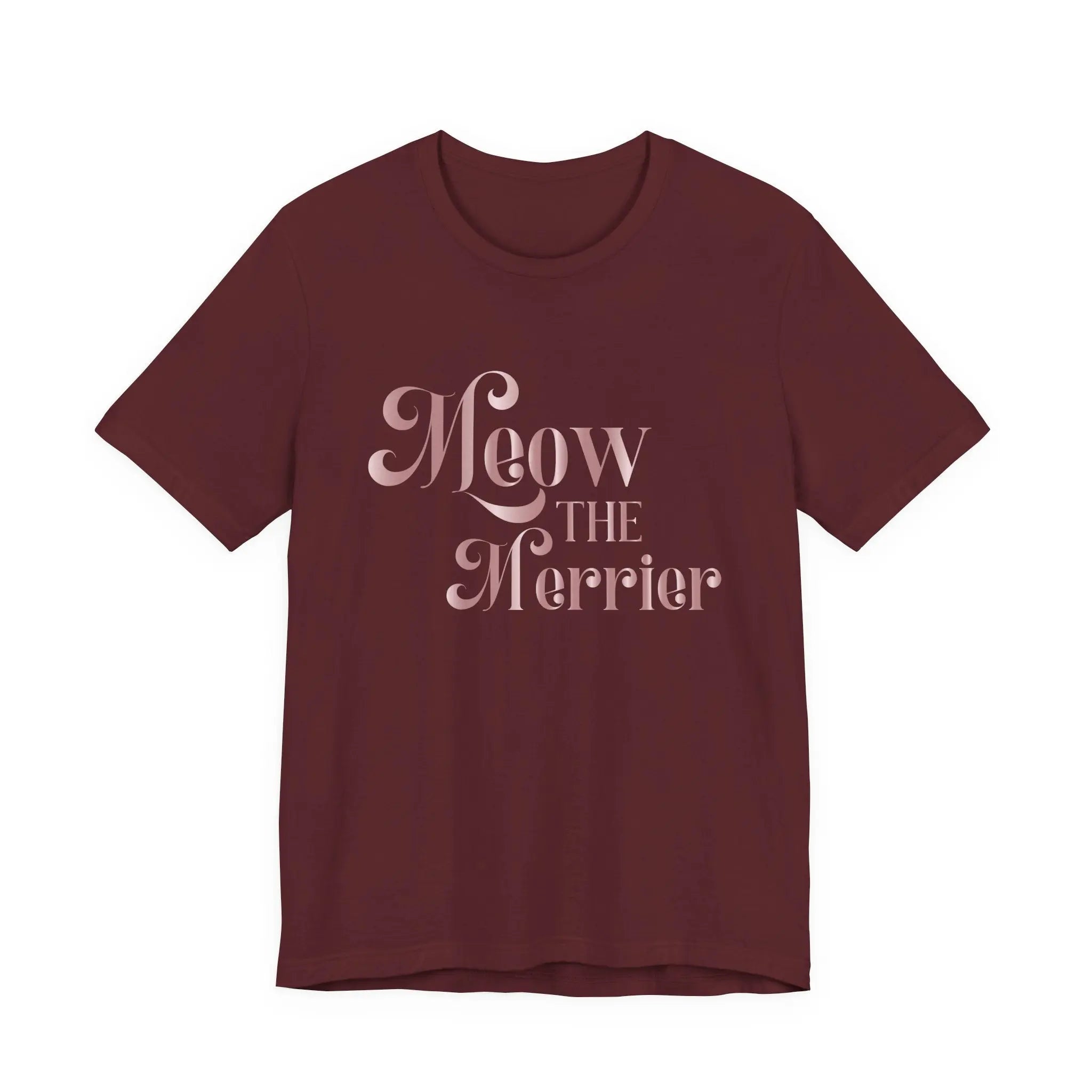 Meow the Merrier Tee - Women's Cute Cat Holiday Graphic T-Shirt - Chic Kitty