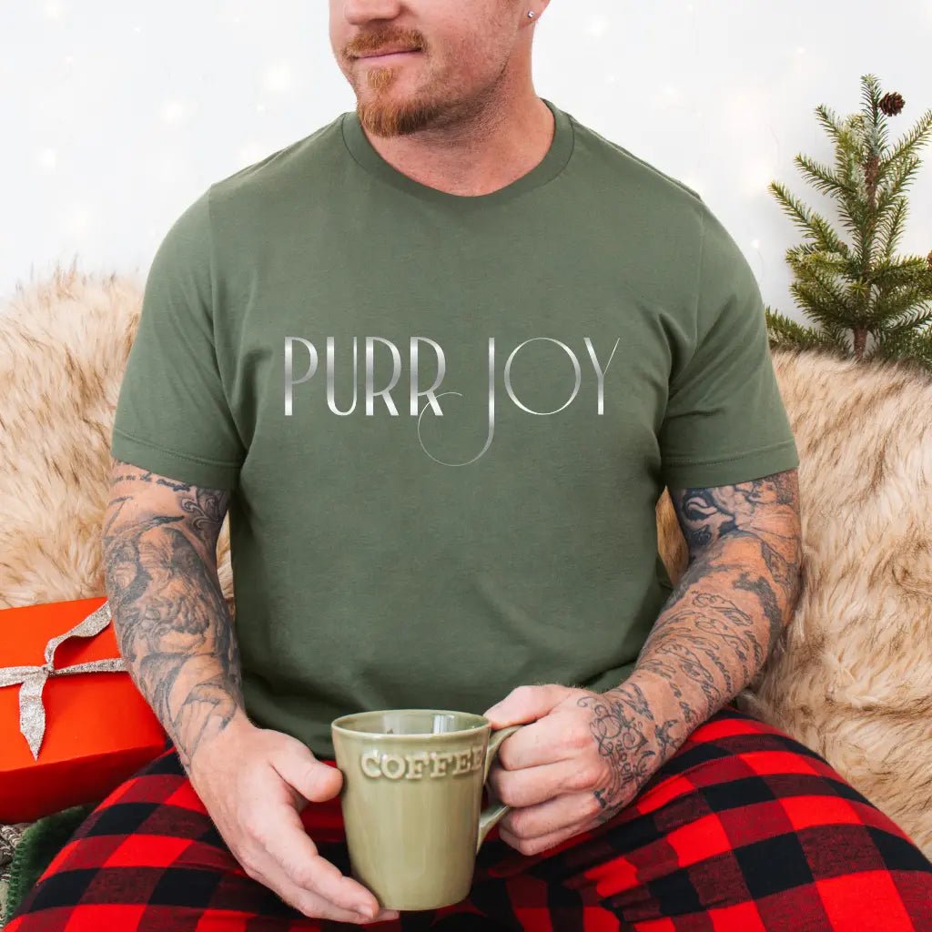 Minimal Purr Joy Tee — Subtle Text Graphic T-Shirt - Chic Kitty