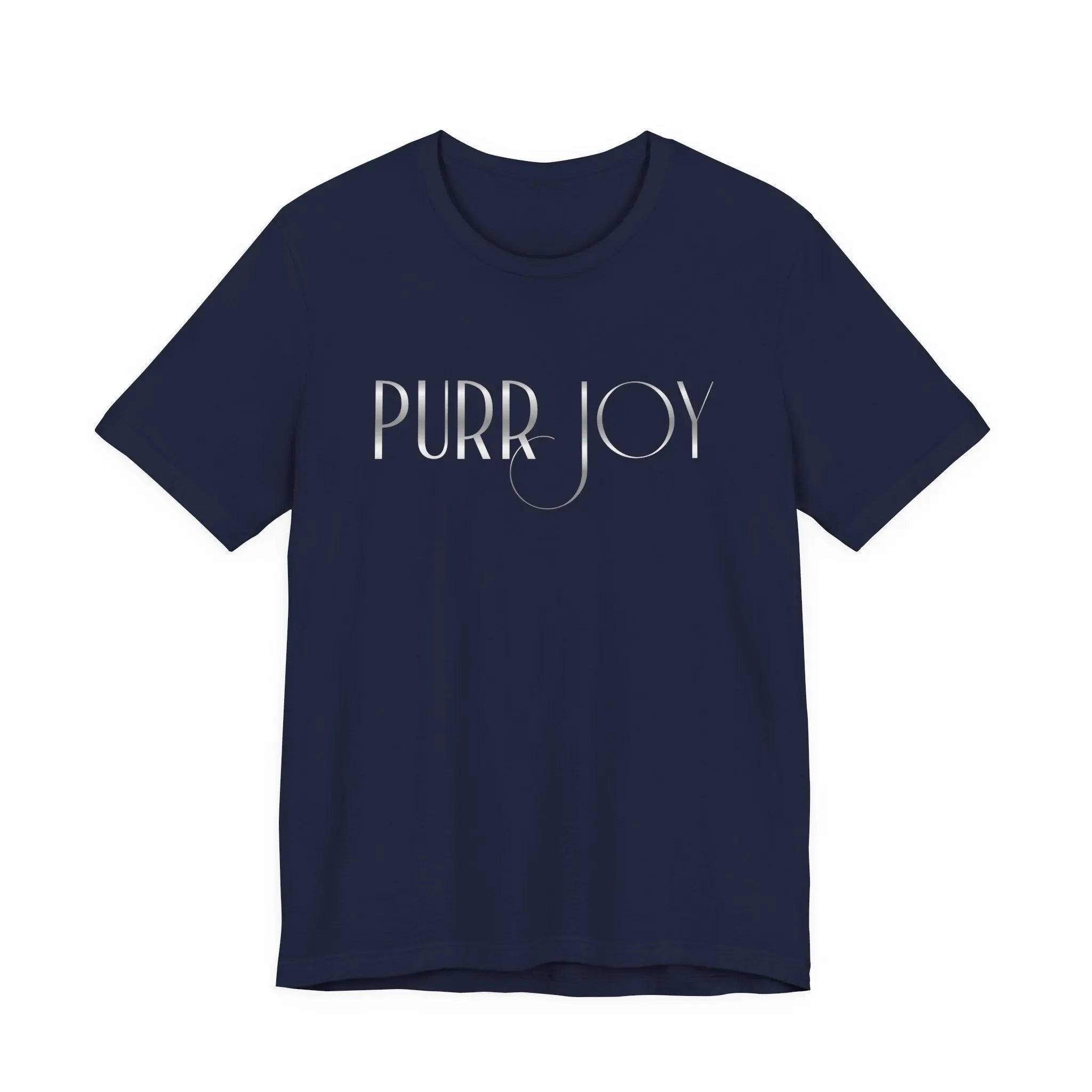 Minimal Purr Joy Tee — Subtle Text Graphic T-Shirt - Chic Kitty