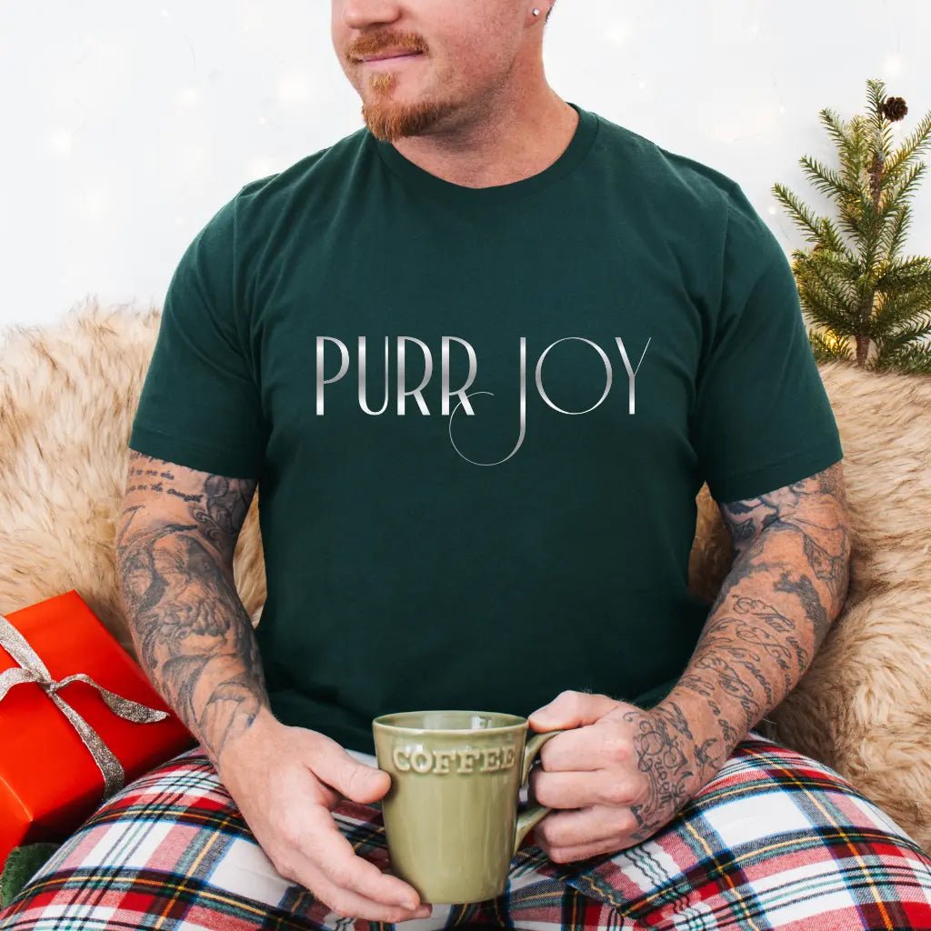 Minimal Purr Joy Tee — Subtle Text Graphic T-Shirt - Chic Kitty