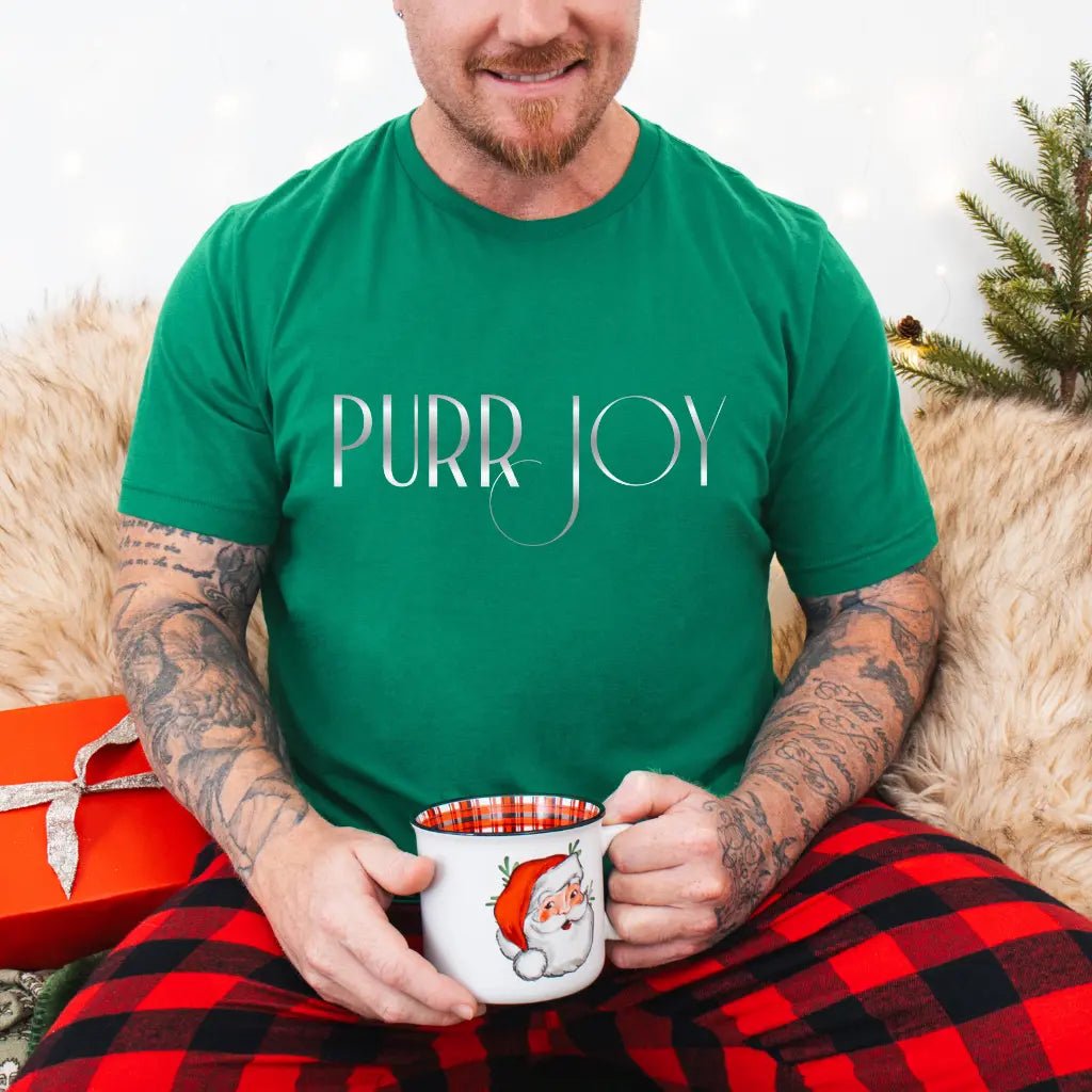 Minimal Purr Joy Tee — Subtle Text Graphic T-Shirt - Chic Kitty