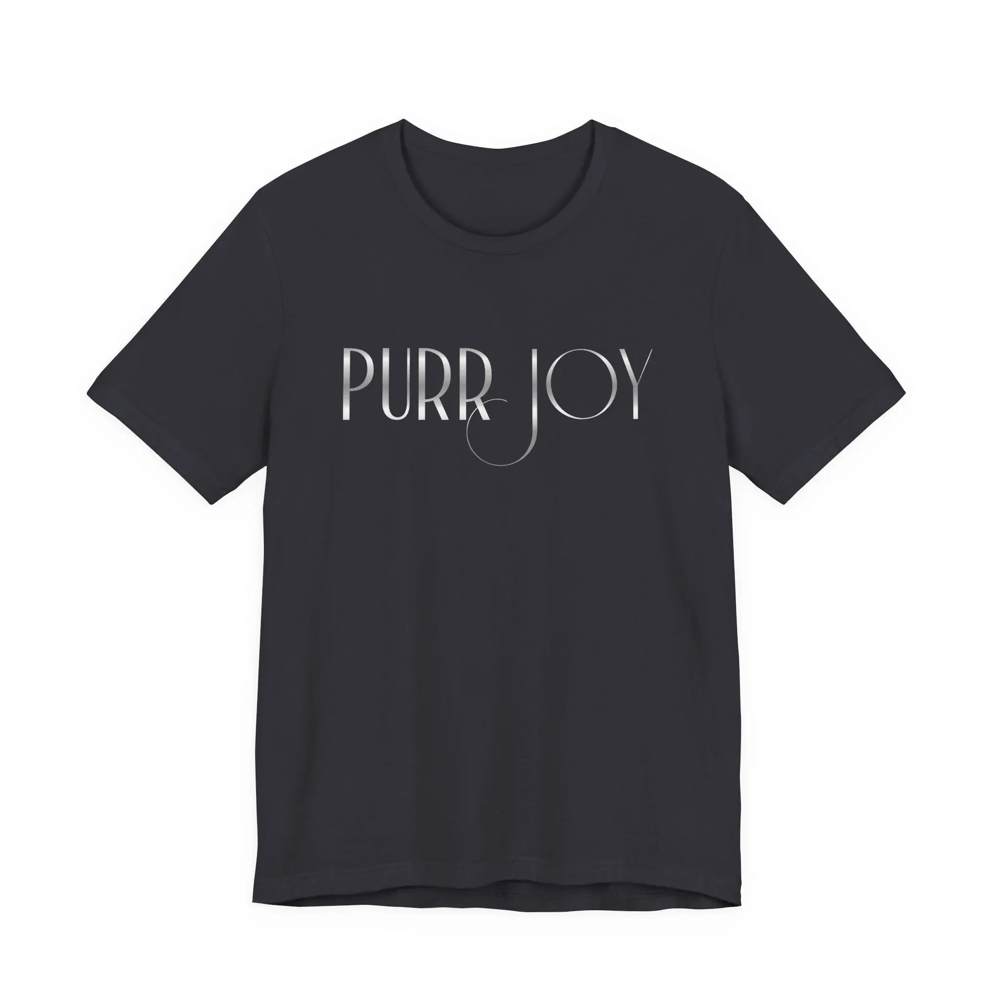 Minimal Purr Joy Tee — Subtle Text Graphic T-Shirt - Chic Kitty