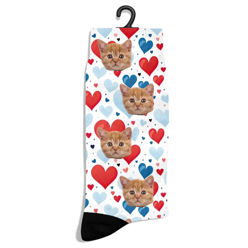 Personalized 4th of July Pattern Cat Socks - Chic Kitty