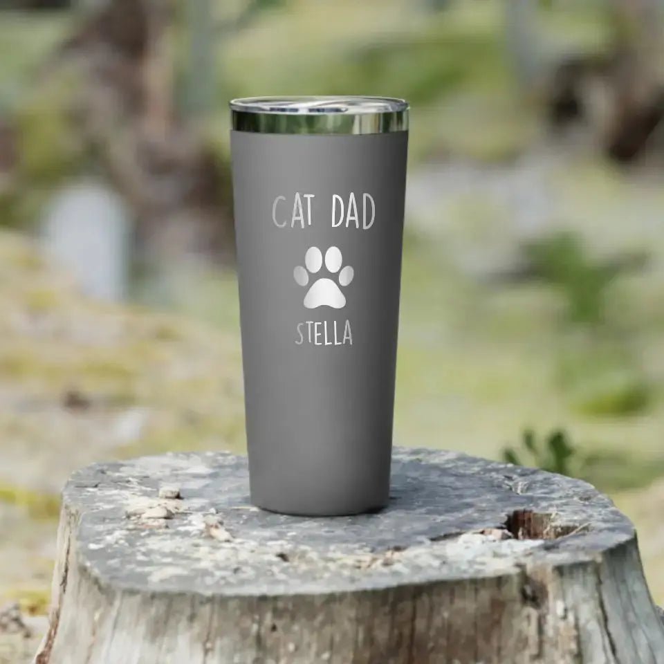 Personalized Cat Dad 22oz Tumbler - Gift for Pet Owner - Chic Kitty
