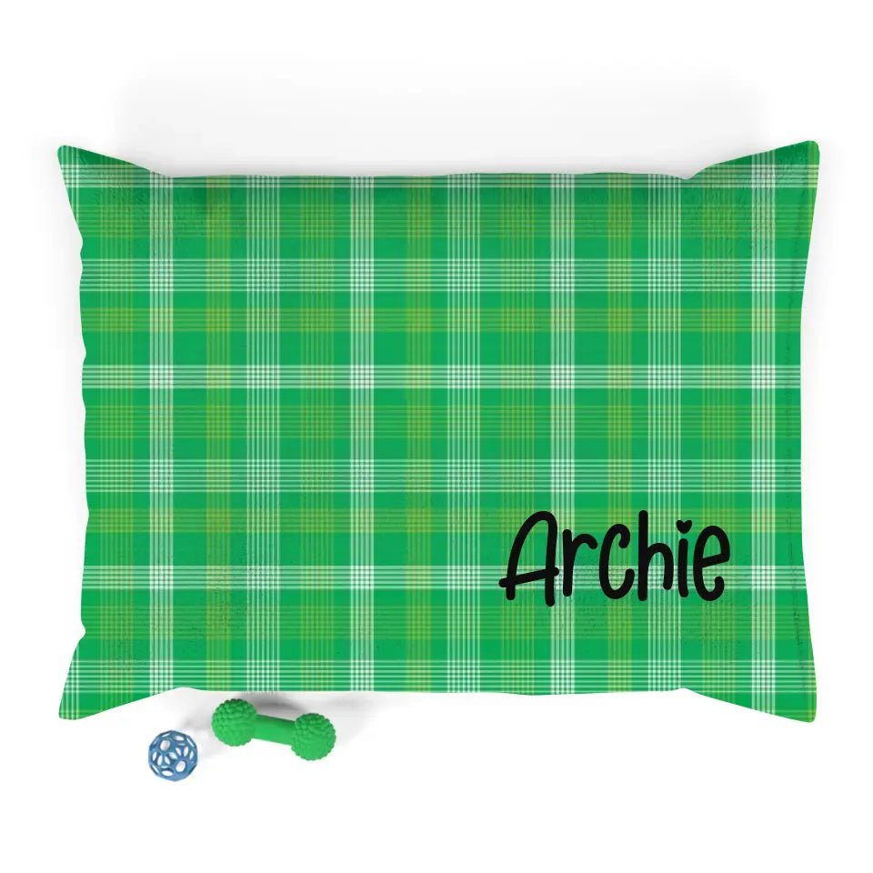 Personalized Cat Name Holiday Pattern Pet Bed - Chic Kitty