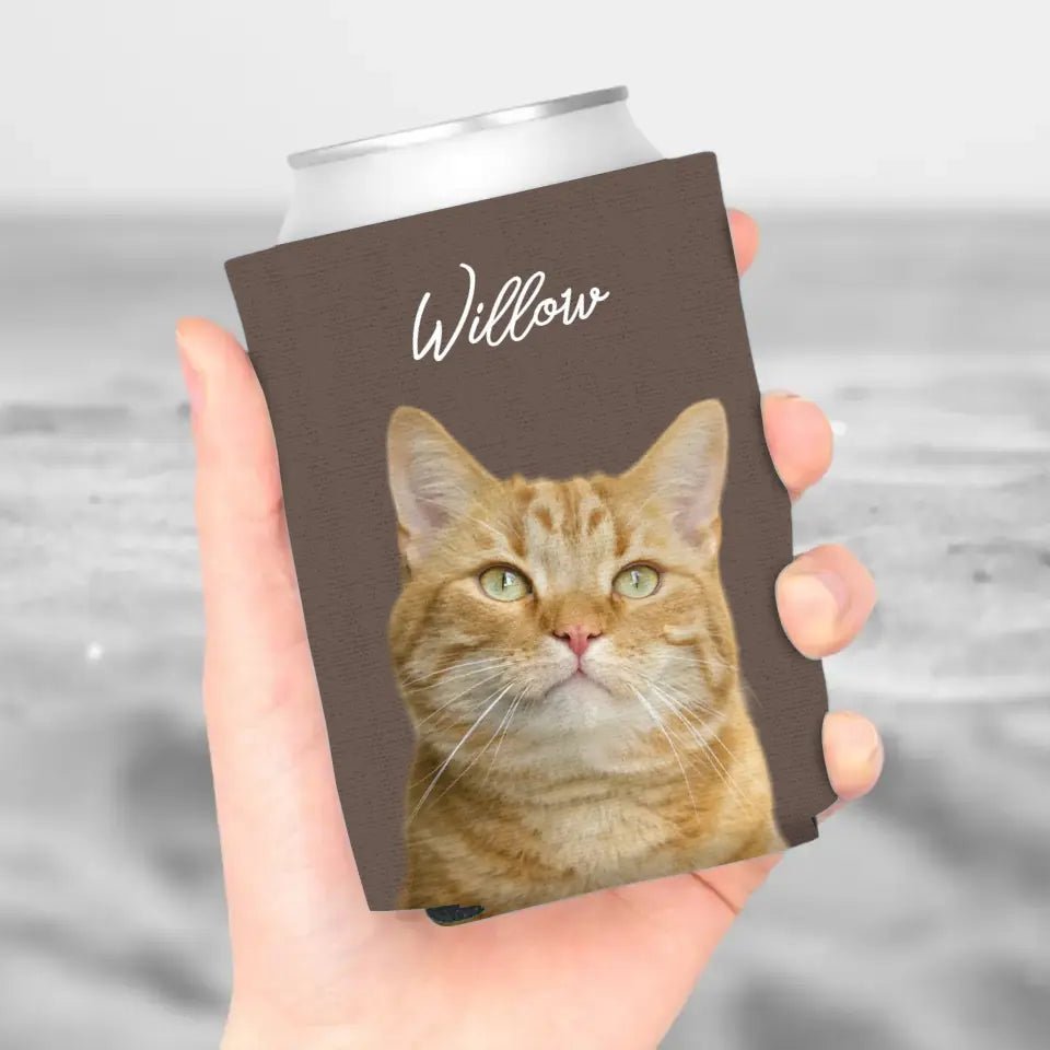 Personalized Cat Photo Can Cooler - Chic Kitty