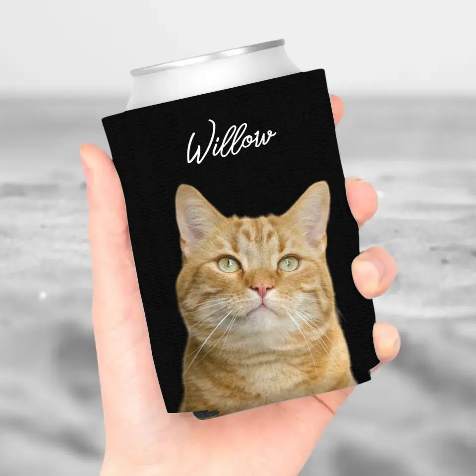 Personalized Cat Photo Can Cooler - Chic Kitty