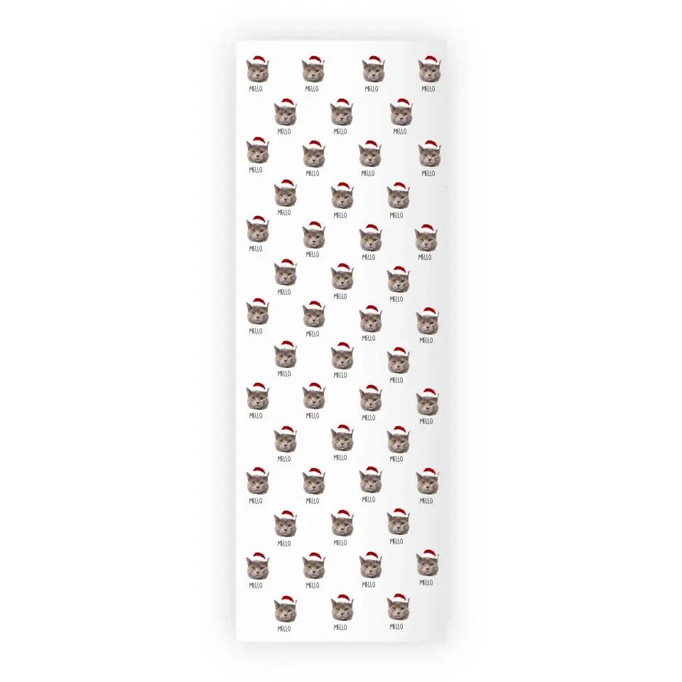 Personalized Cat Photo Gift Wrapping Paper Rolls - Chic Kitty