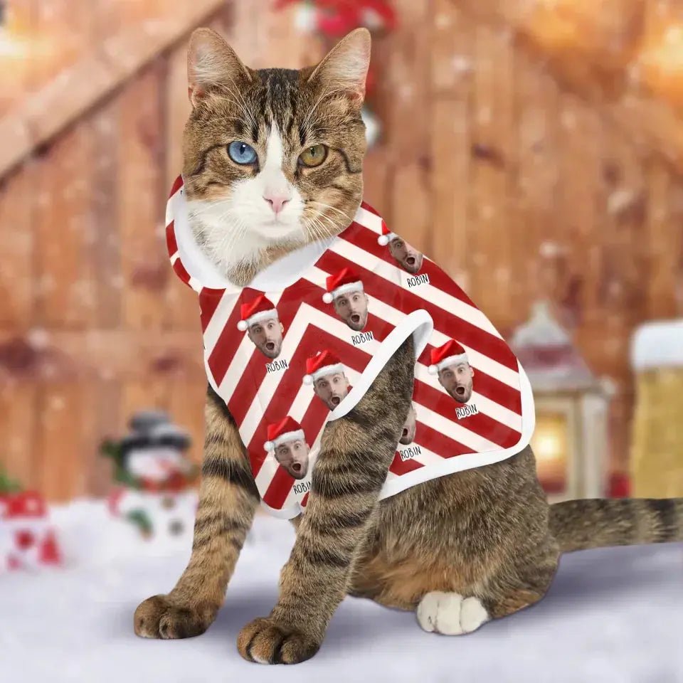 Personalized Christmas Theme Pet Hoodie - Chic Kitty
