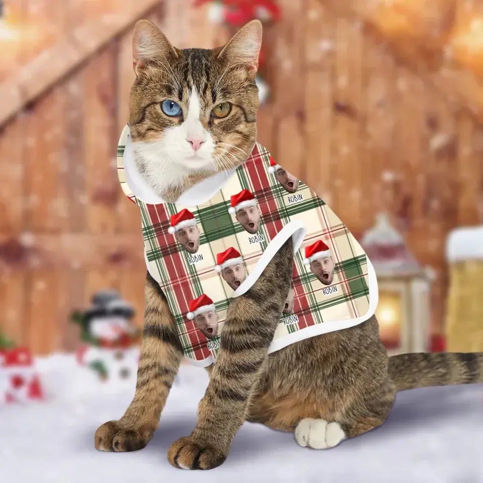 Personalized Christmas Theme Pet Hoodie - Chic Kitty