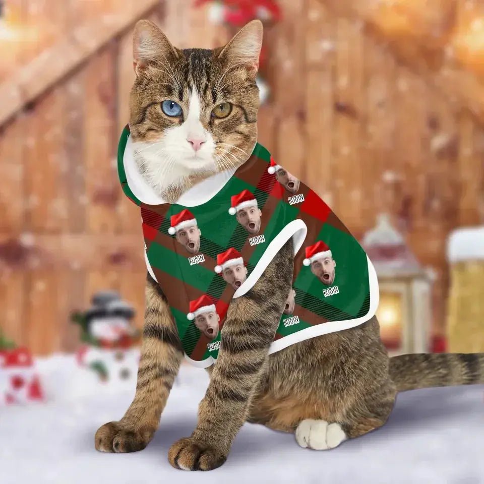 Personalized Christmas Theme Pet Hoodie - Chic Kitty