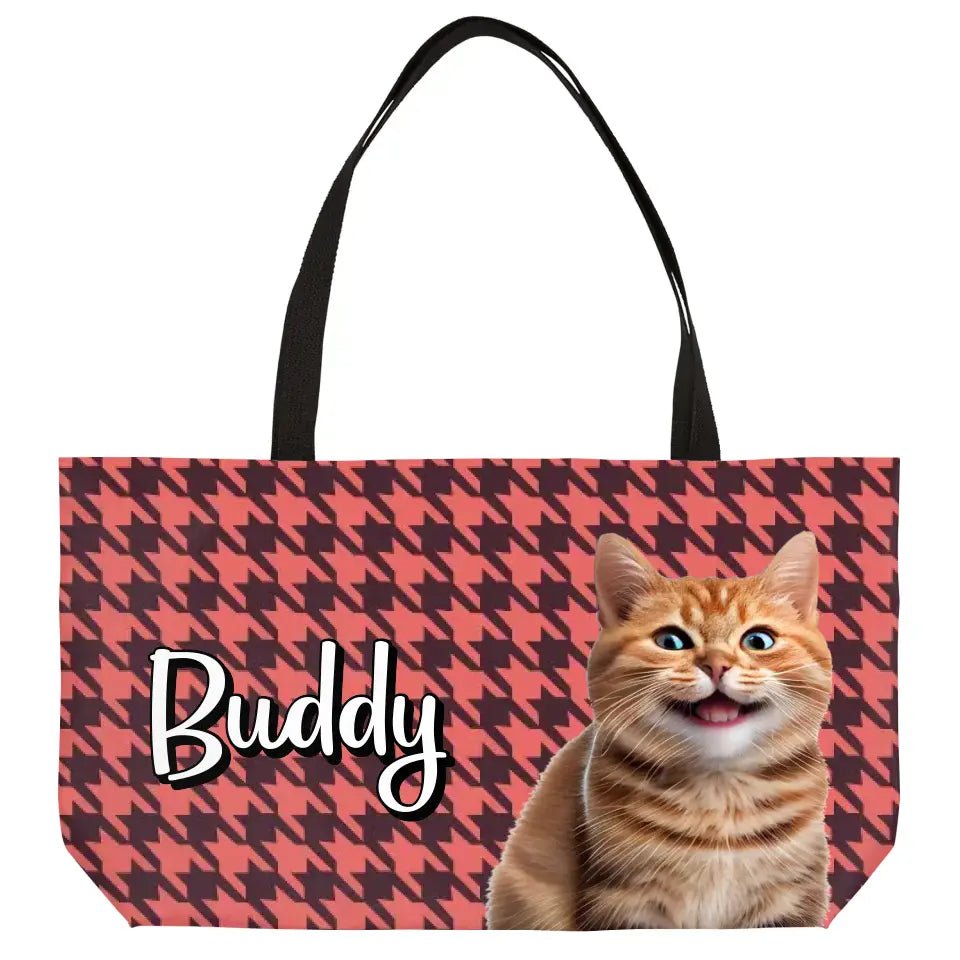 Personalized Fall Style Cat Weekender Tote - Chic Kitty