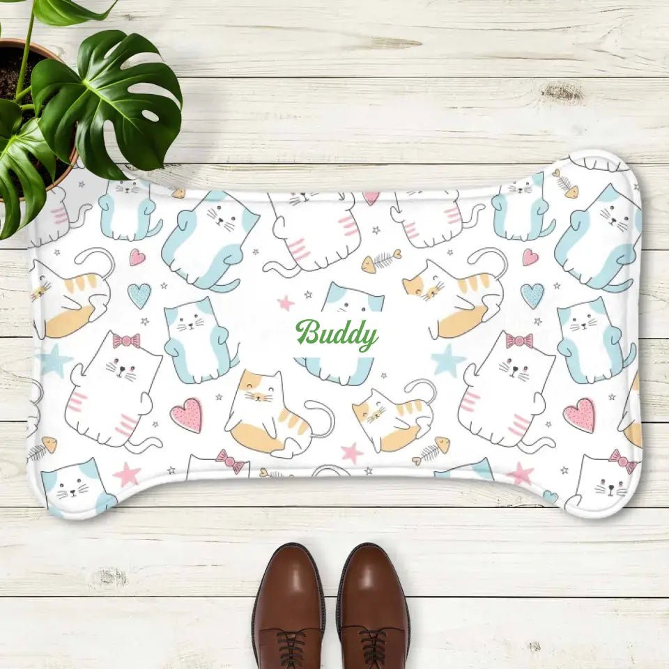 Personalized Pet Feeding Mat - Chic Kitty