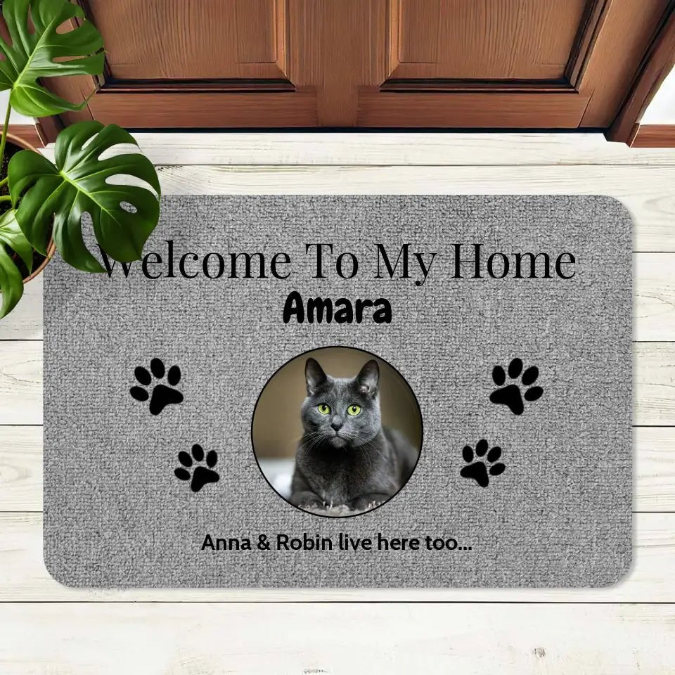 Personalized Photo - Individual Doormat - Chic Kitty