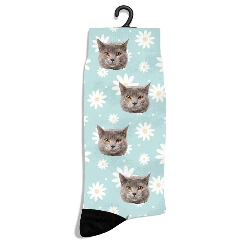 Personalized Spring Pattern Cat Socks - Chic Kitty