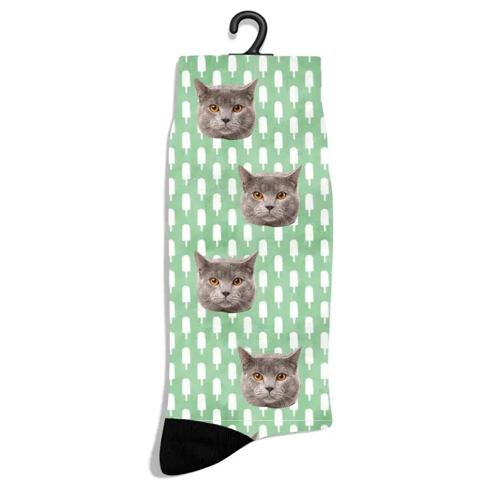 Personalized Summer Pattern Cat Socks - Chic Kitty
