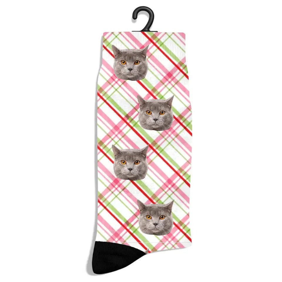 Personalized Summer Pattern Cat Socks - Chic Kitty