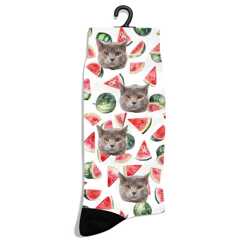 Personalized Summer Pattern Cat Socks - Chic Kitty