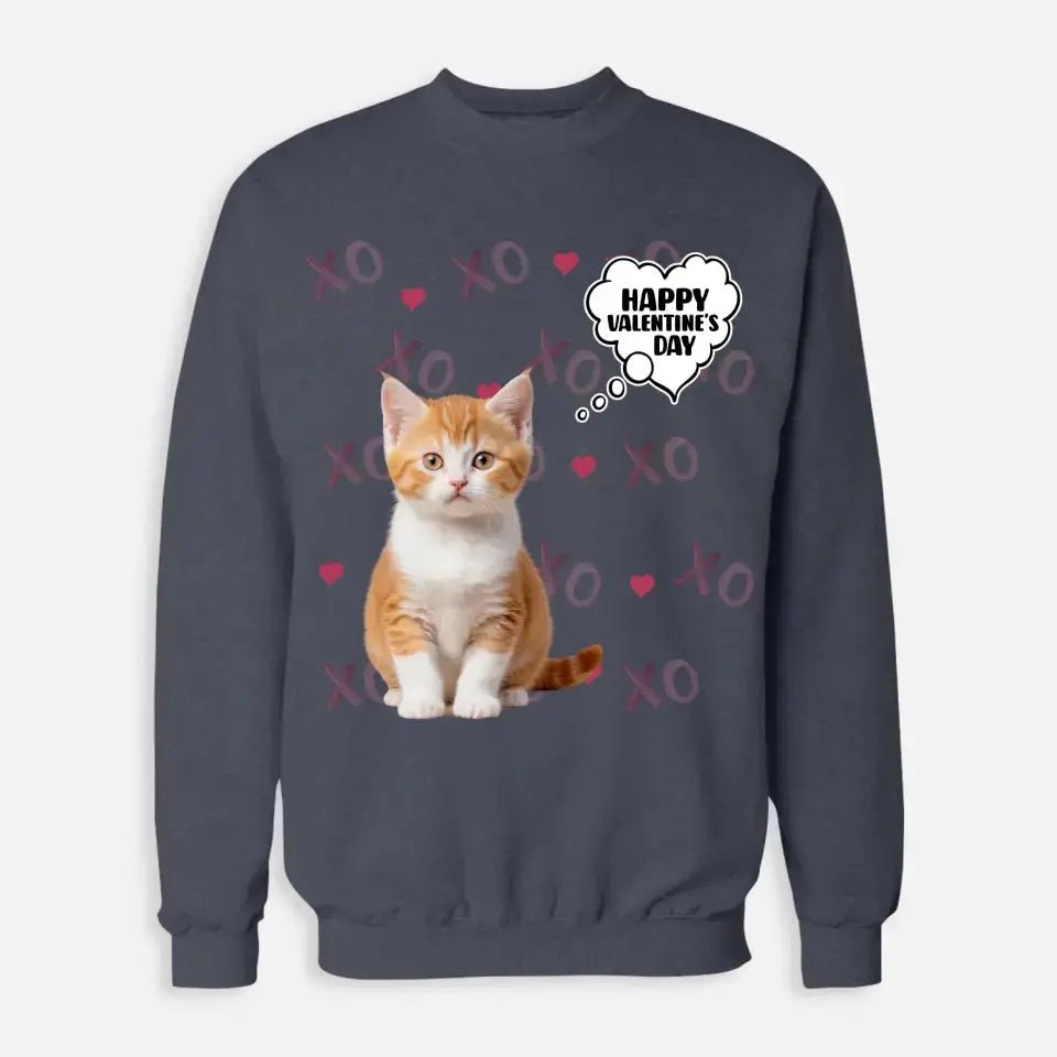 Personalized Valentines Day Sweatshirt - Gift for Cat Lover - Chic Kitty