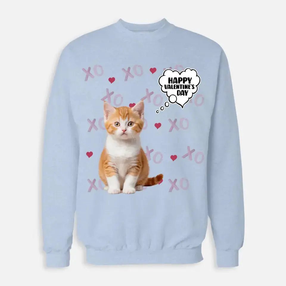 Personalized Valentines Day Sweatshirt - Gift for Cat Lover - Chic Kitty