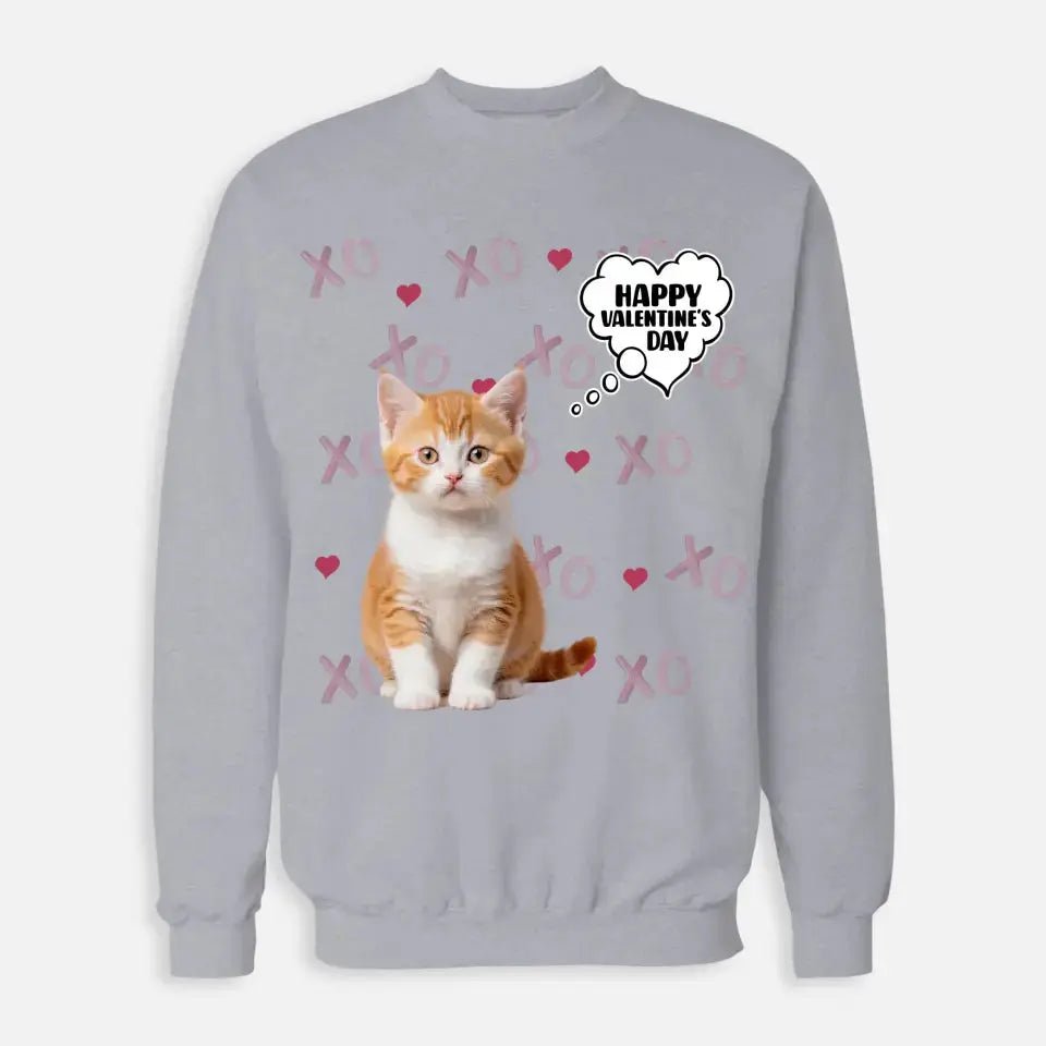 Personalized Valentines Day Sweatshirt - Gift for Cat Lover - Chic Kitty