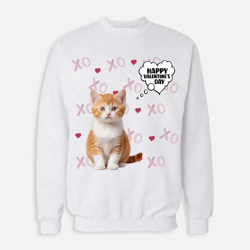 Personalized Valentines Day Sweatshirt - Gift for Cat Lover - Chic Kitty