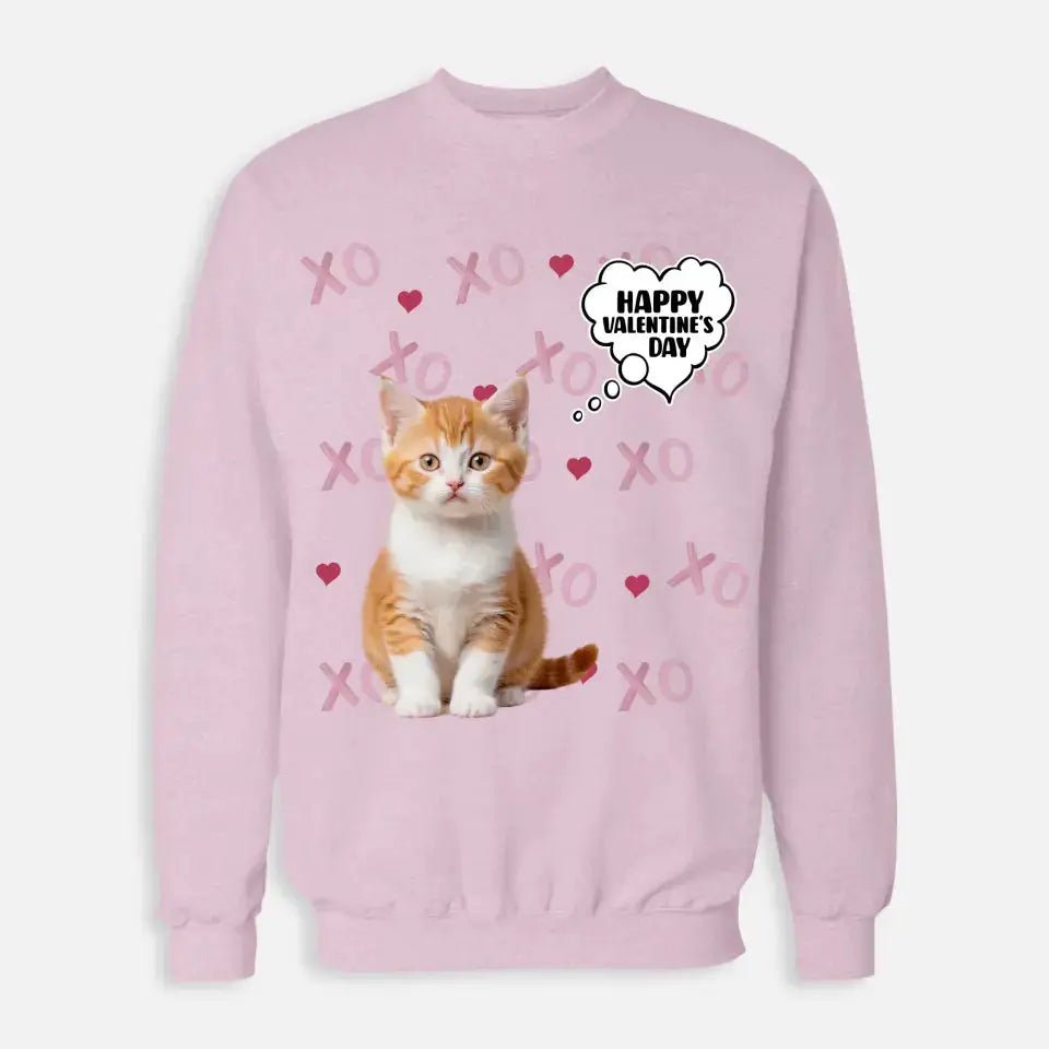 Personalized Valentines Day Sweatshirt - Gift for Cat Lover - Chic Kitty