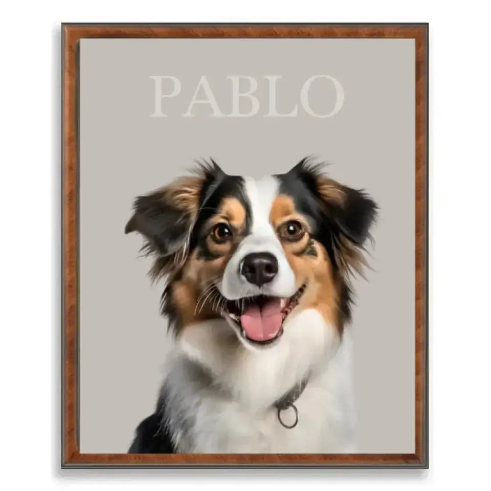 Custom Pet Photo Poster with Frame Printify