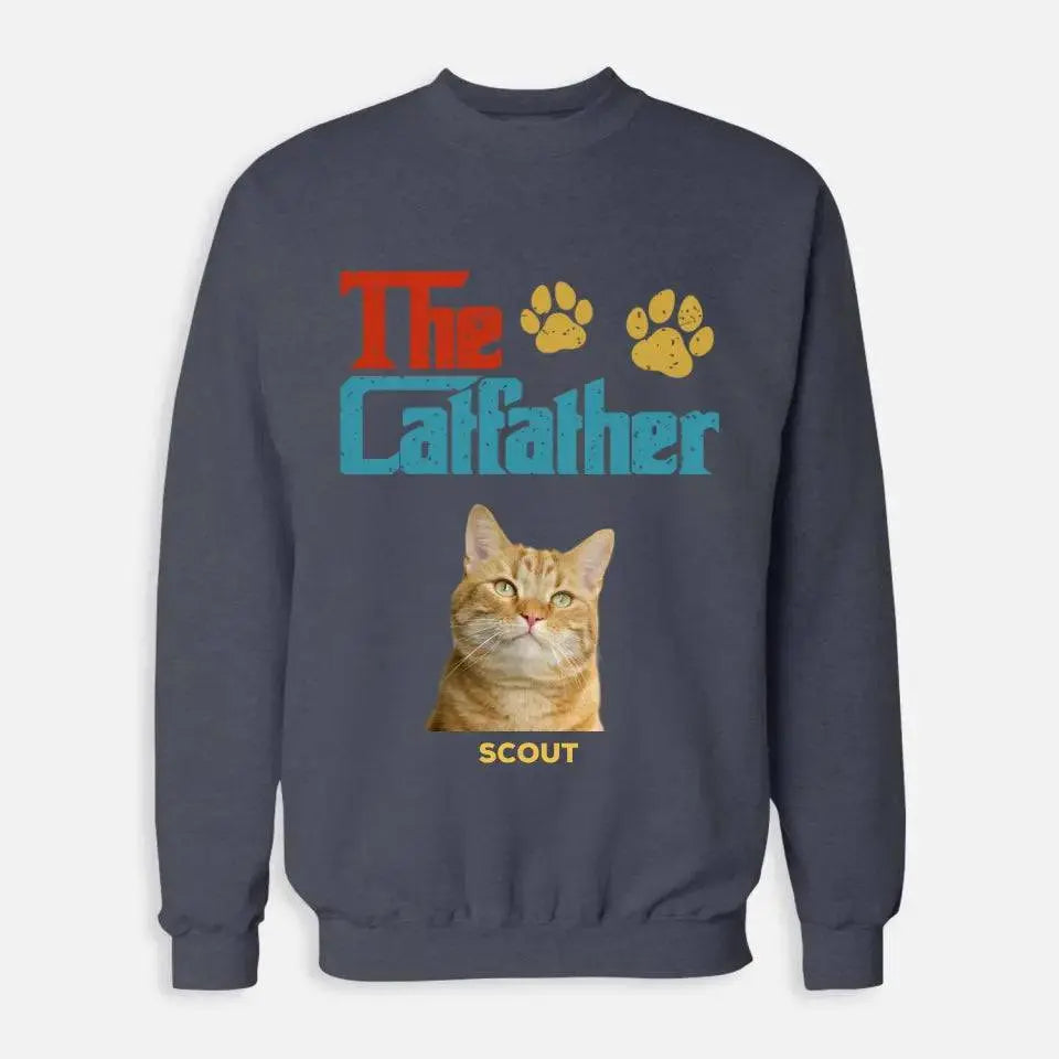 Custom Personalized Photo - The Cat Father Sweatshirt - Chic Kitty