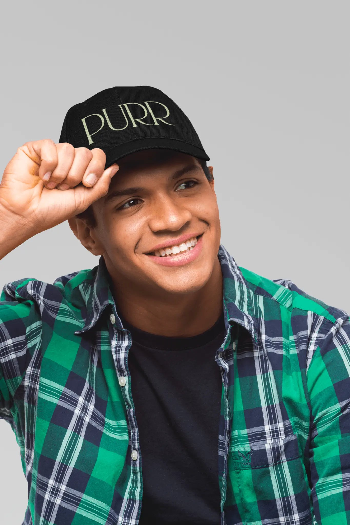 Purr Baseball Cap - Stylish Low Profile Hat for Cat Lovers - Chic Kitty