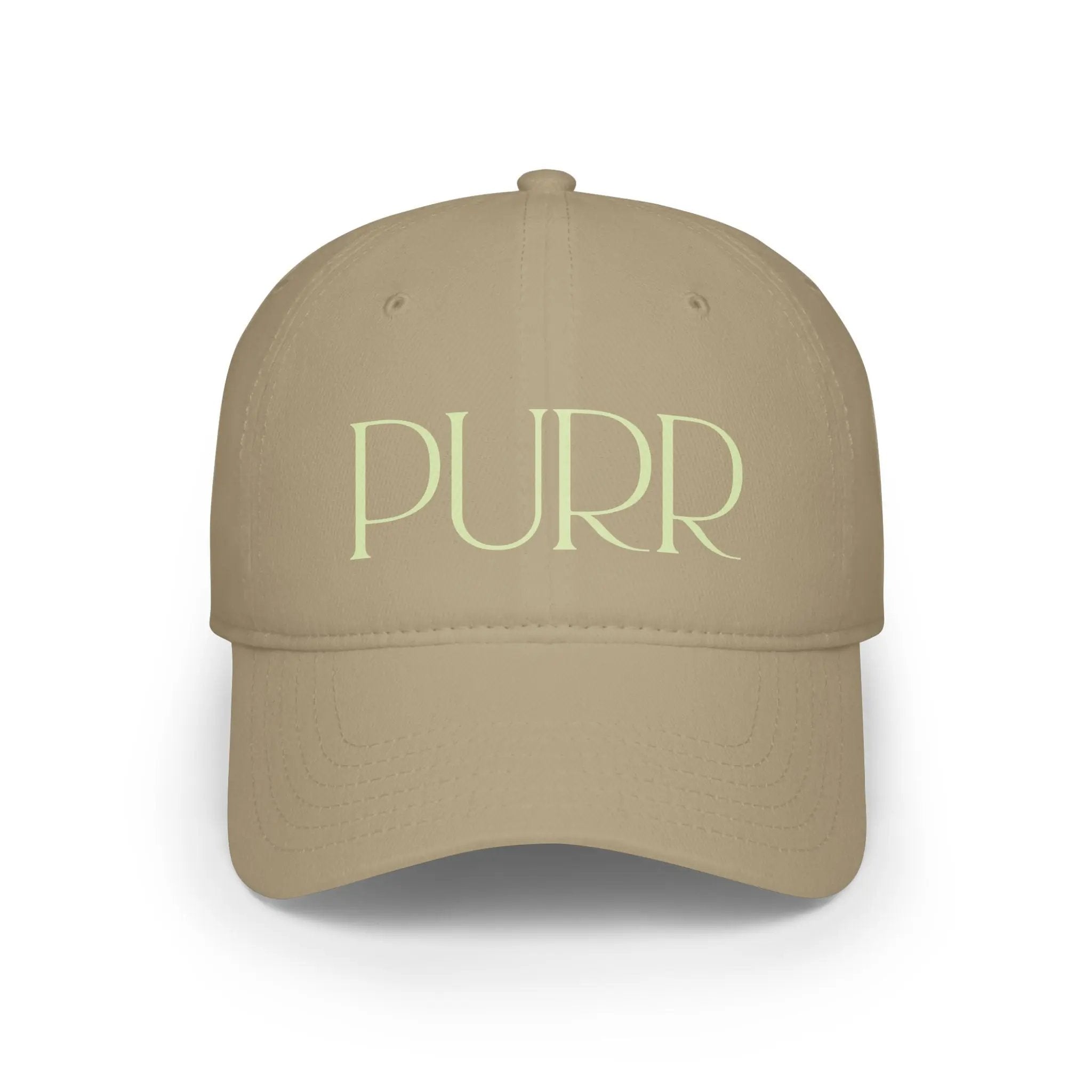 Purr Baseball Cap - Stylish Low Profile Hat for Cat Lovers - Chic Kitty