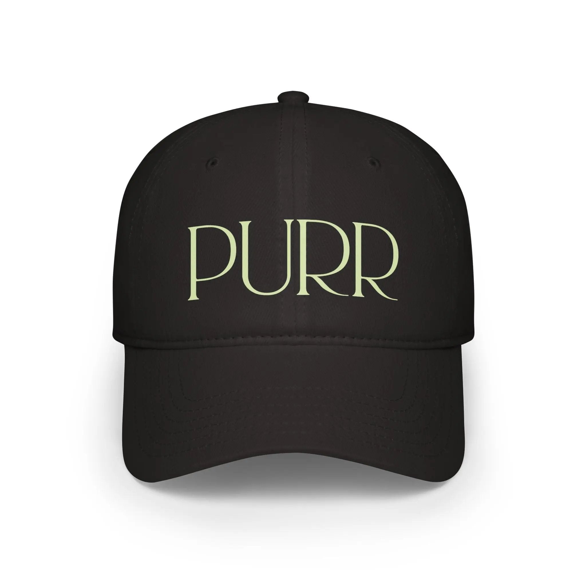Purr Baseball Cap - Stylish Low Profile Hat for Cat Lovers - Chic Kitty