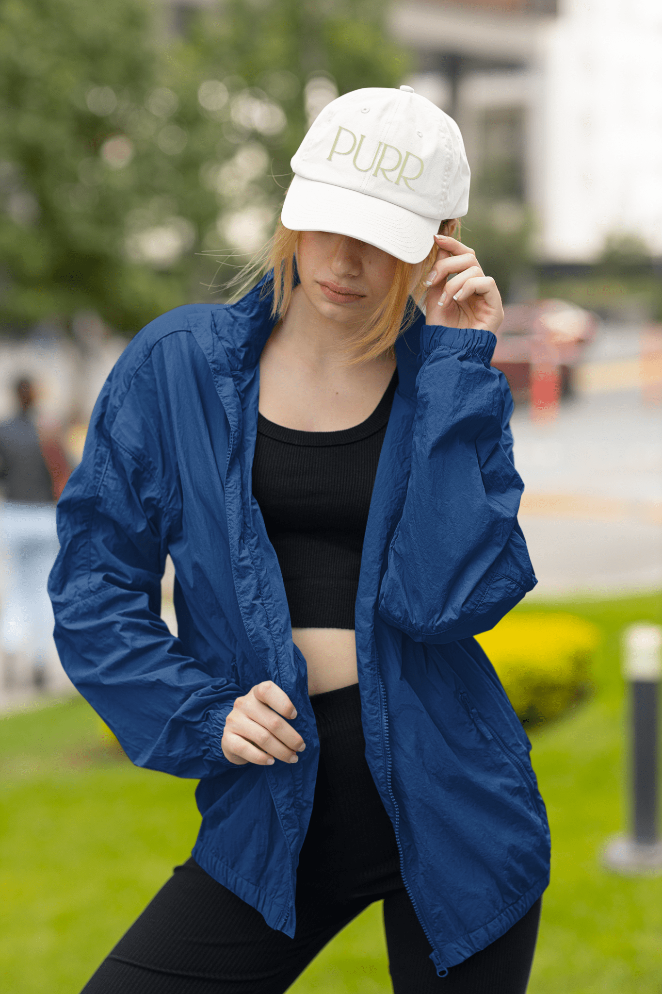 Purr Baseball Cap - Stylish Low Profile Hat for Cat Lovers - Chic Kitty