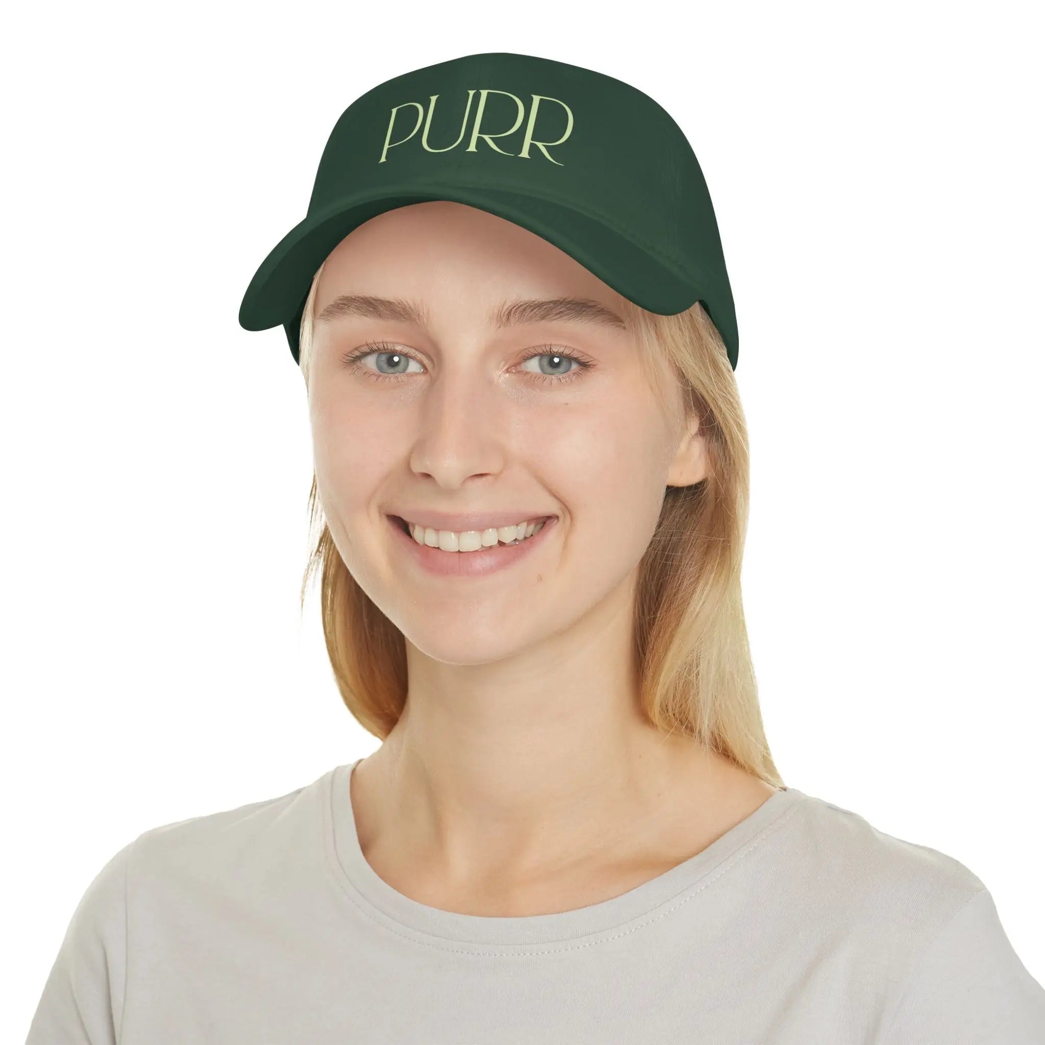 Purr Baseball Cap - Stylish Low Profile Hat for Cat Lovers - Chic Kitty