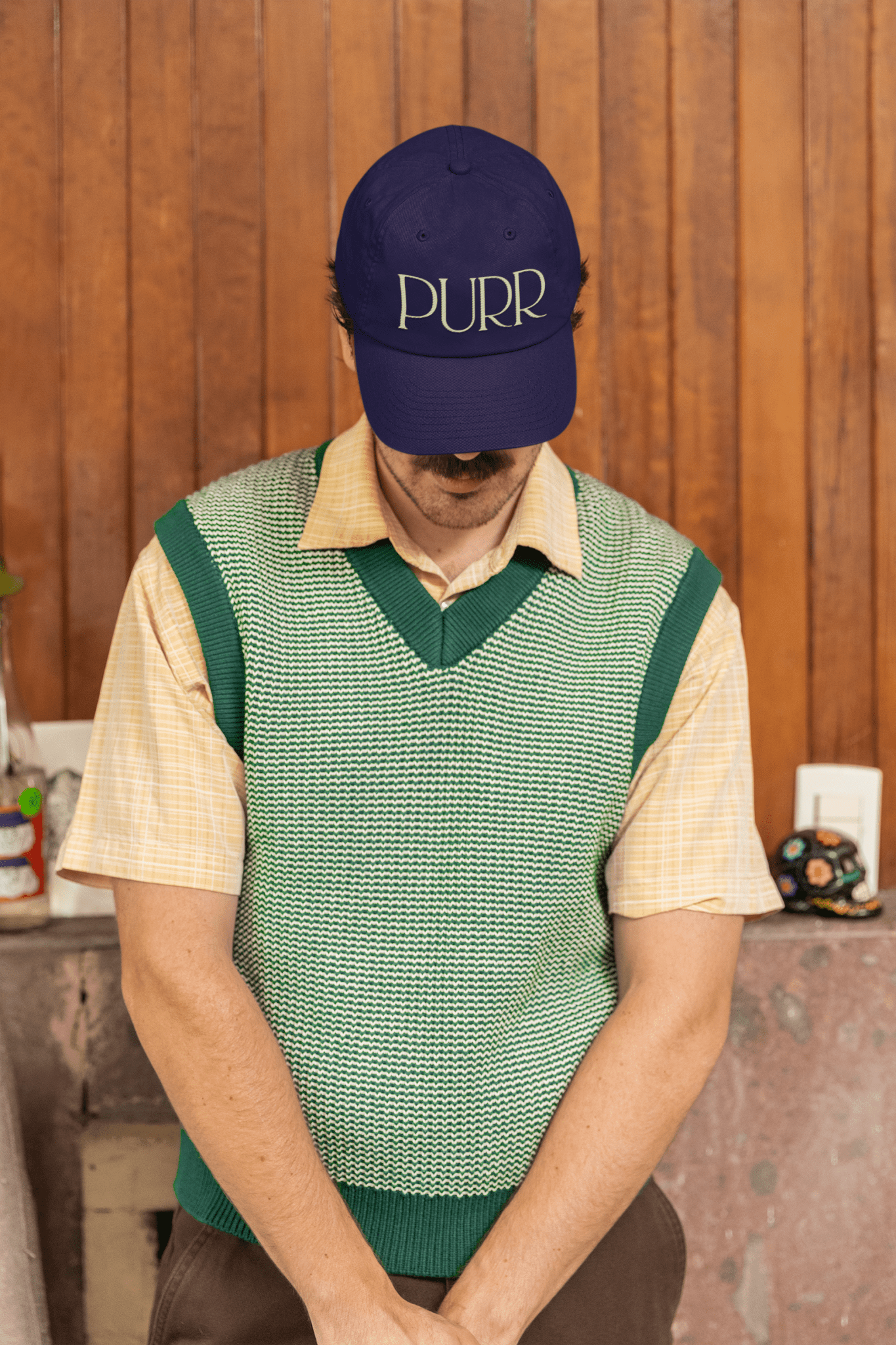 Purr Baseball Cap - Stylish Low Profile Hat for Cat Lovers - Chic Kitty