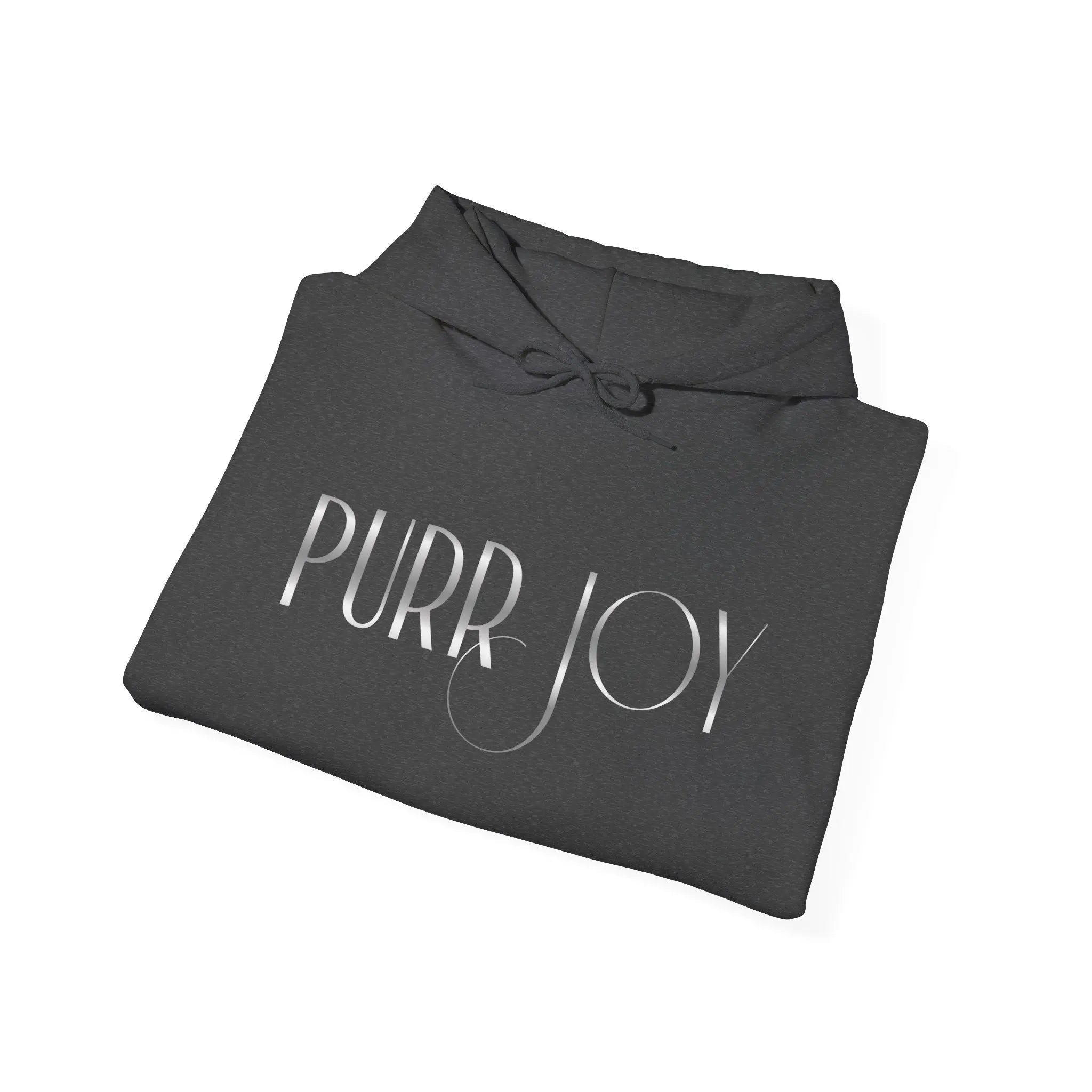 Purr Joy Hoodie — Minimal Cat Silhouette White Pullover - Chic Kitty