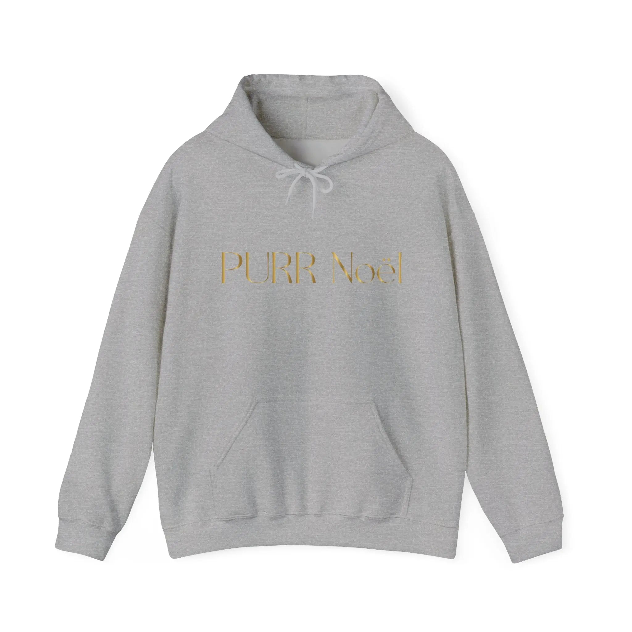 Purr Noël Hoodie — Gold Script Holiday Cat Lover Sweatshirt - Chic Kitty