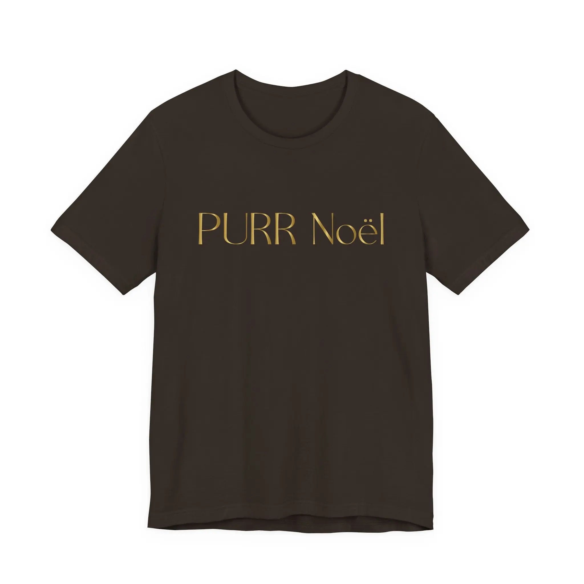 Purr Noël Tee - Gold Foil Cat Christmas Shirt - Chic Kitty