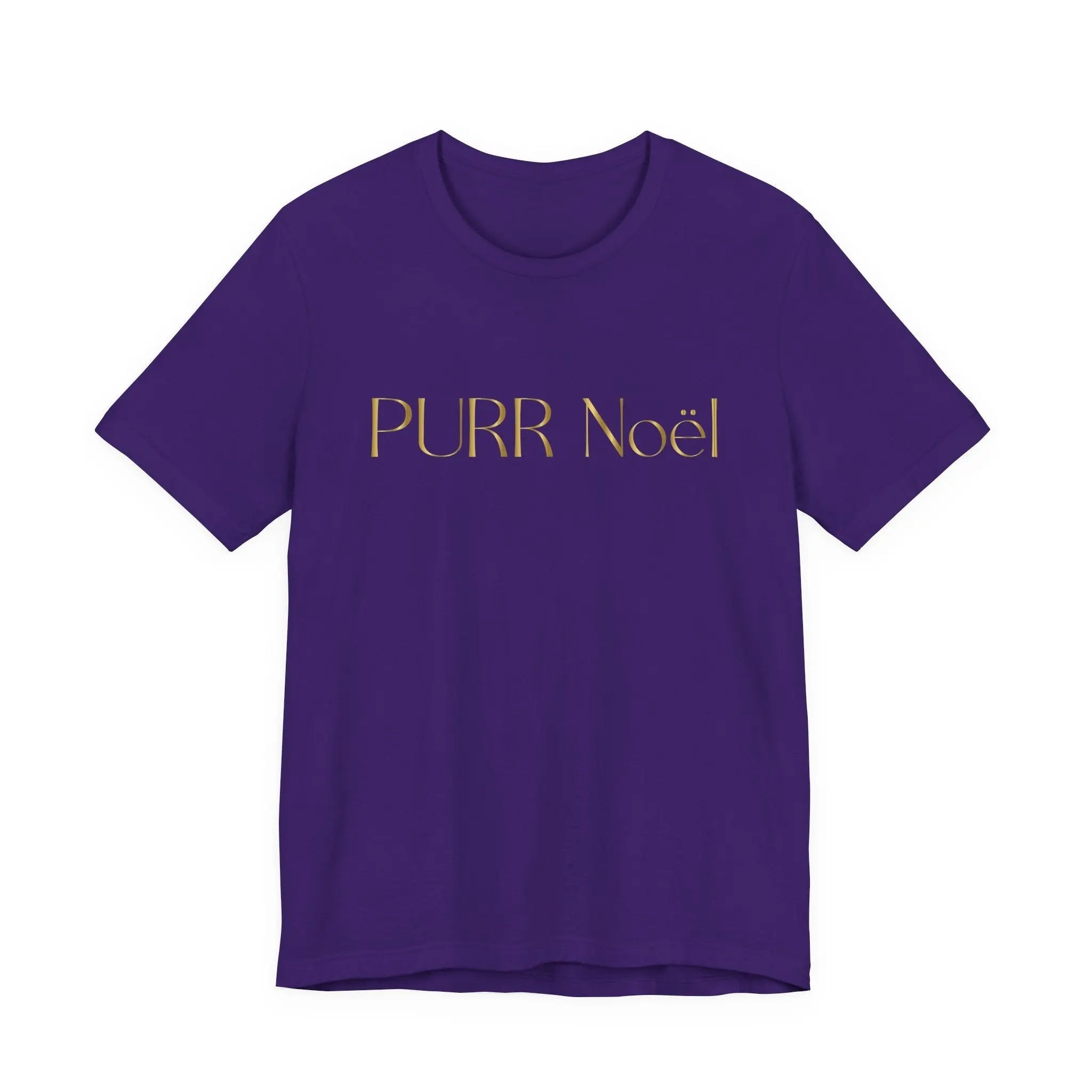 Purr Noël Tee - Gold Foil Cat Christmas Shirt - Chic Kitty