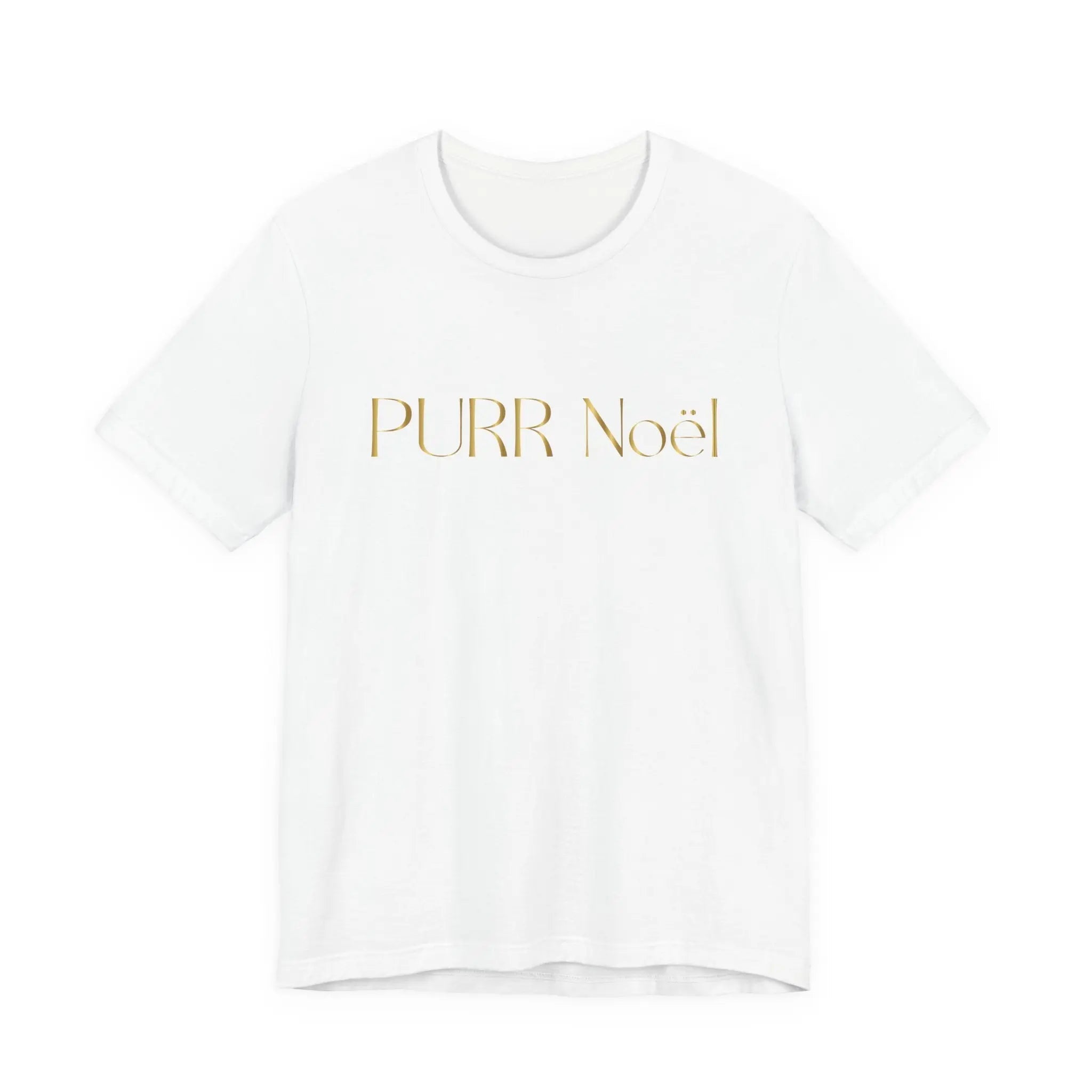 Purr Noël Tee - Gold Foil Cat Christmas Shirt - Chic Kitty