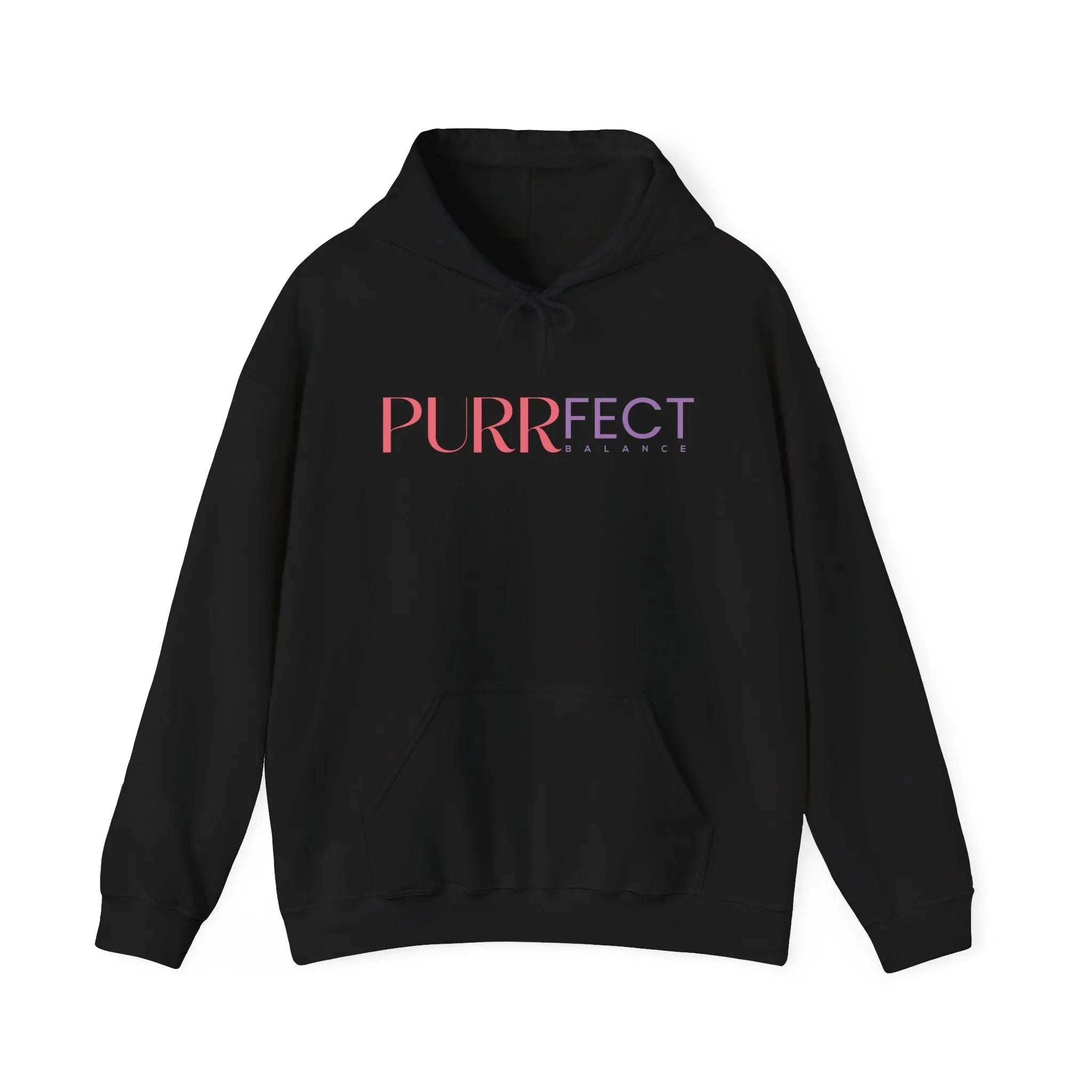 Purrfect Balance Unisex Hooded Sweatshirt - Cozy Cat Lover Apparel - Chic Kitty