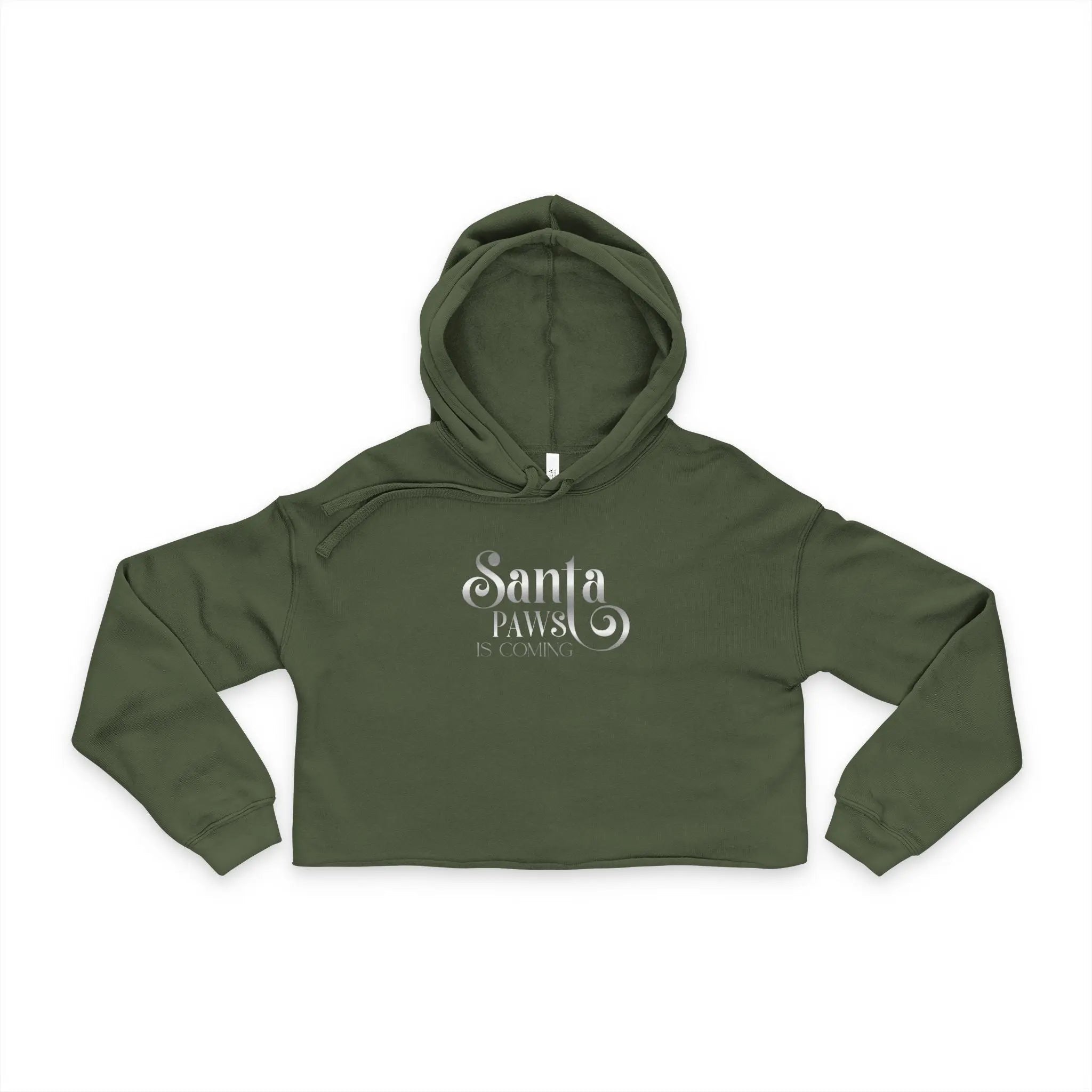 Santa Paws is Coming Cropped Hoodie — Women's Christmas Pet Lover Hoodie - Chic Kitty