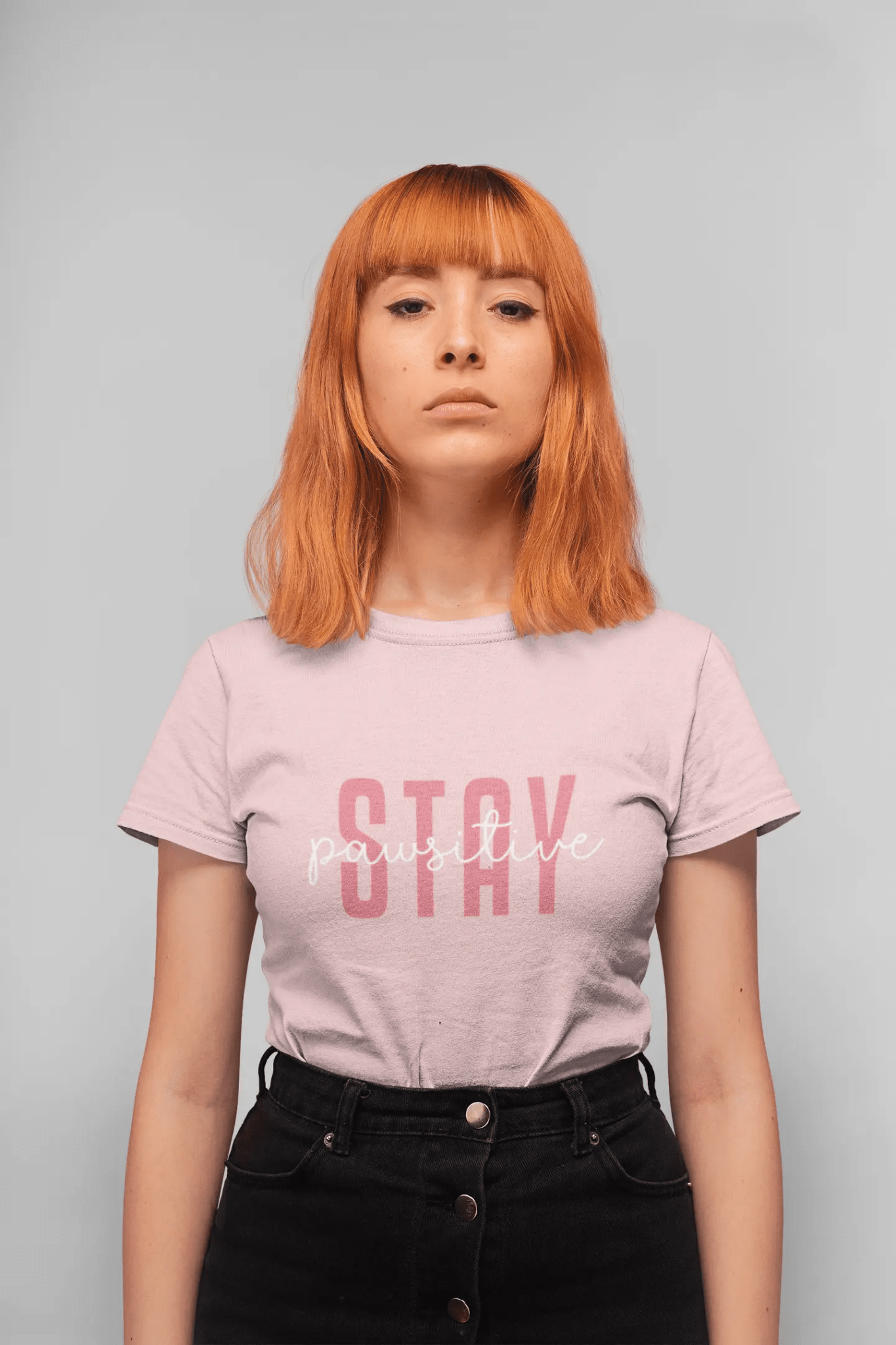 Stay Pawsitive Unisex Jersey Tee - Cute Animal Lover Short Sleeve Shirt - Chic Kitty