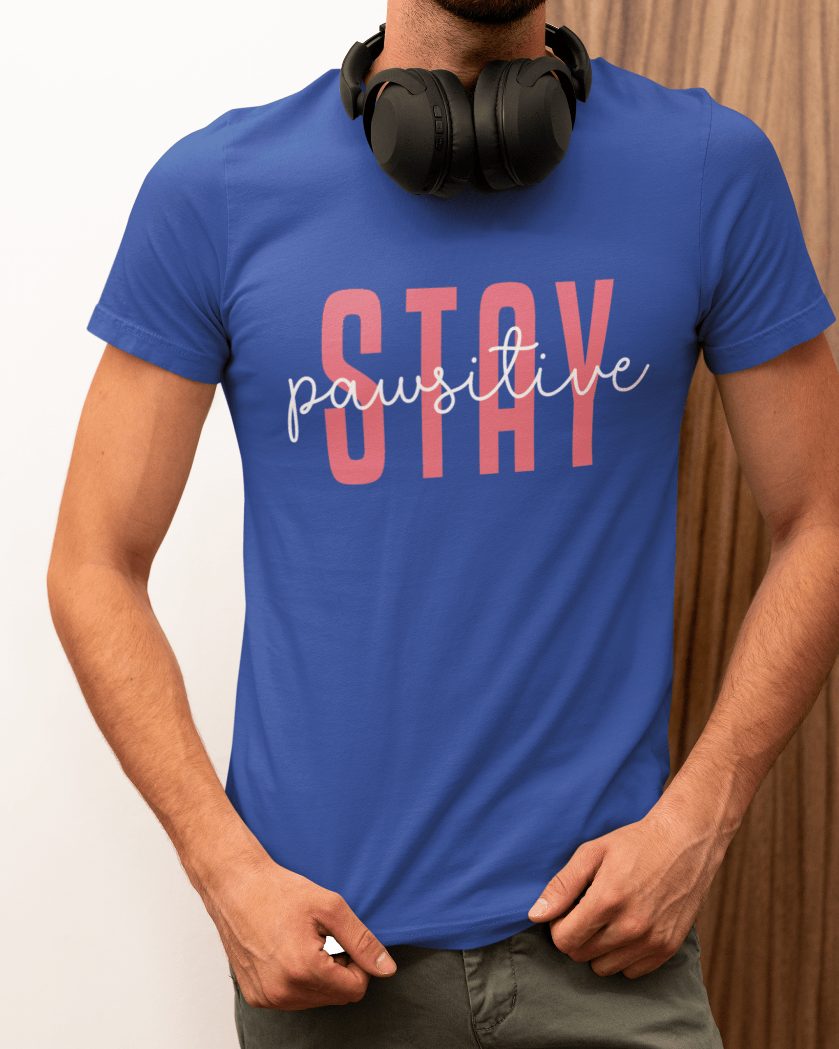 Stay Pawsitive Unisex Jersey Tee - Cute Animal Lover Short Sleeve Shirt - Chic Kitty